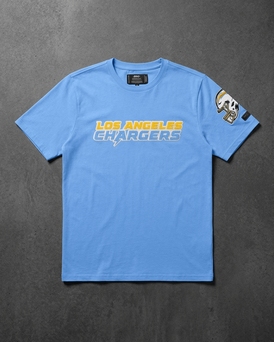 Pro Standard T-Shirts Los Angeles Chargers Pro Standard NFL Team Chenille Flex T-Shirt - Light Blue