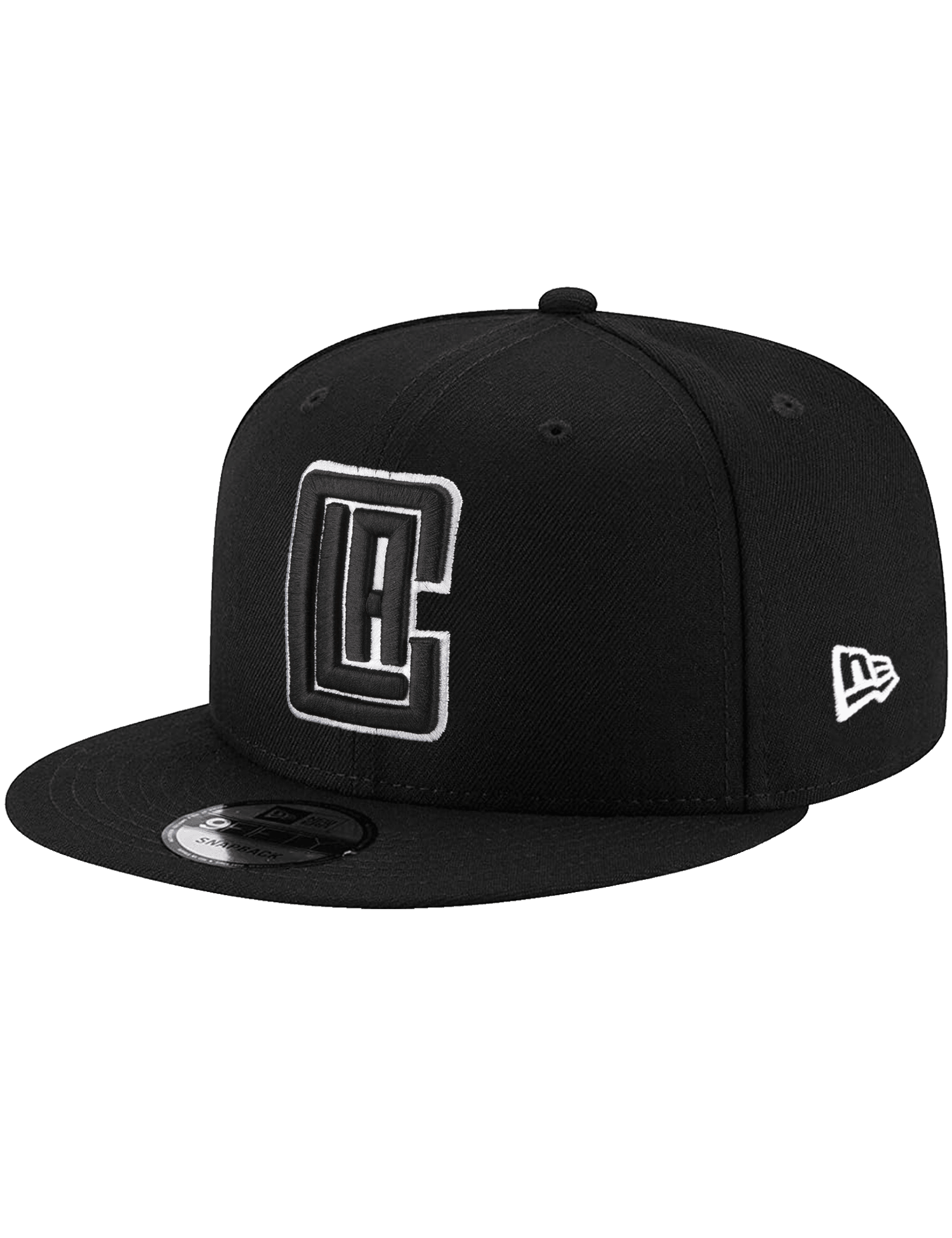 New Era Caps Los Angeles Clippers New Era NBA Black White 9FIFTY Snapback Hat - Black