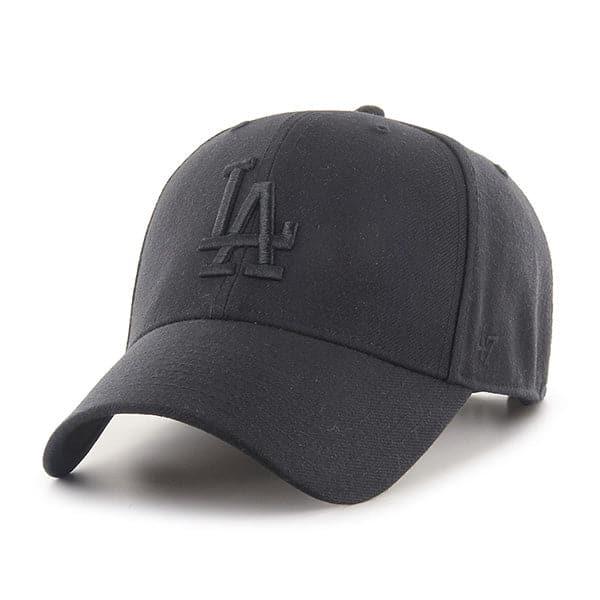 47 Brand Caps Los Angeles Dodgers '47 MLB Black On Black MVP Hat