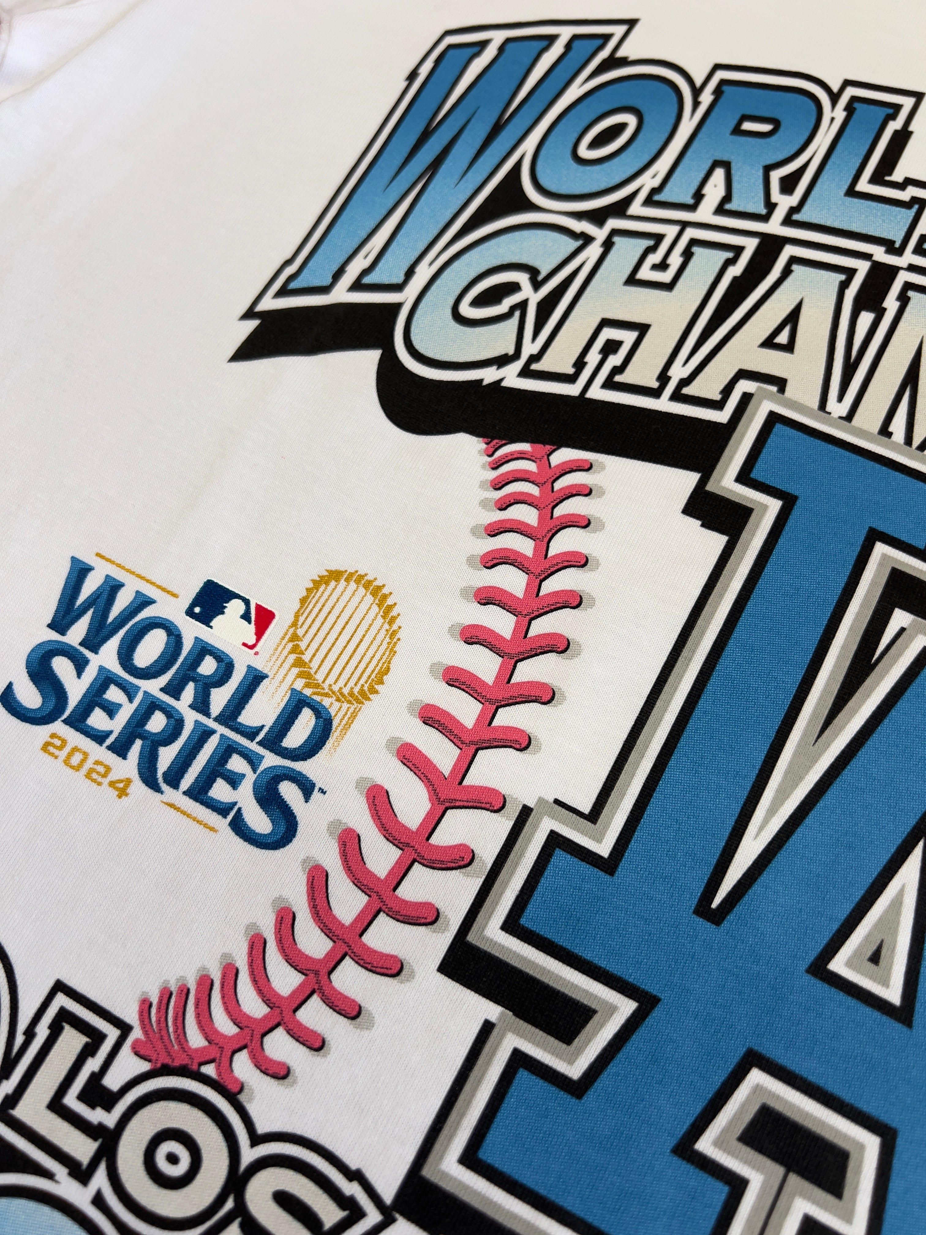 Majestic Athletic T-Shirts Los Angeles Dodgers Majestic MLB 2024 Champions Vintage T-Shirt - White