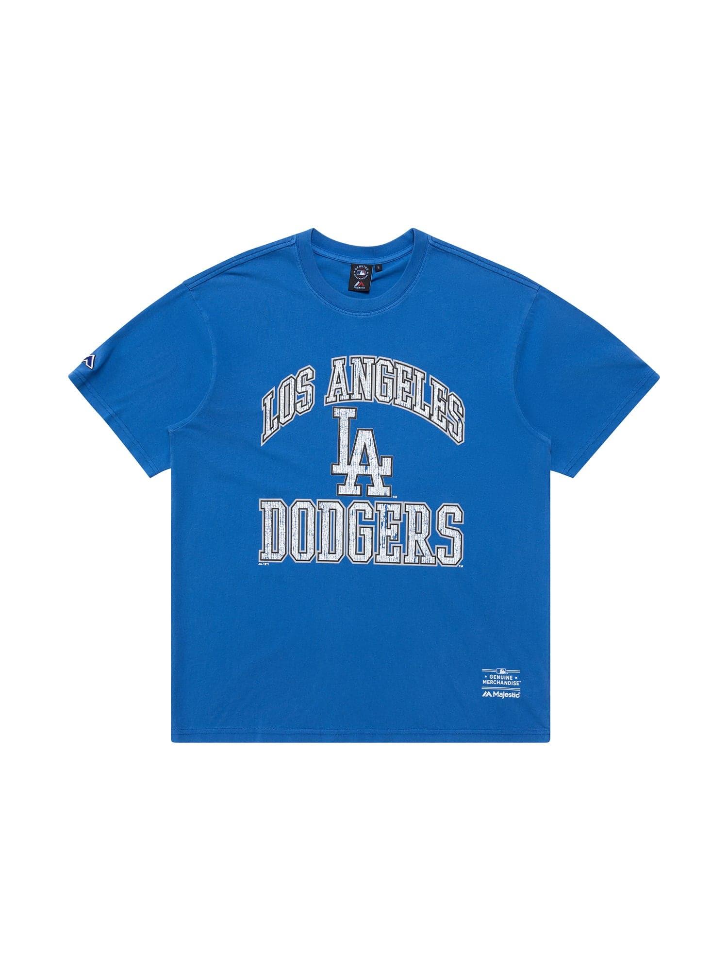 Majestic Athletic T-Shirts Los Angeles Dodgers Majestic MLB Ivy Arch Vintage T-Shirt - Faded Blue