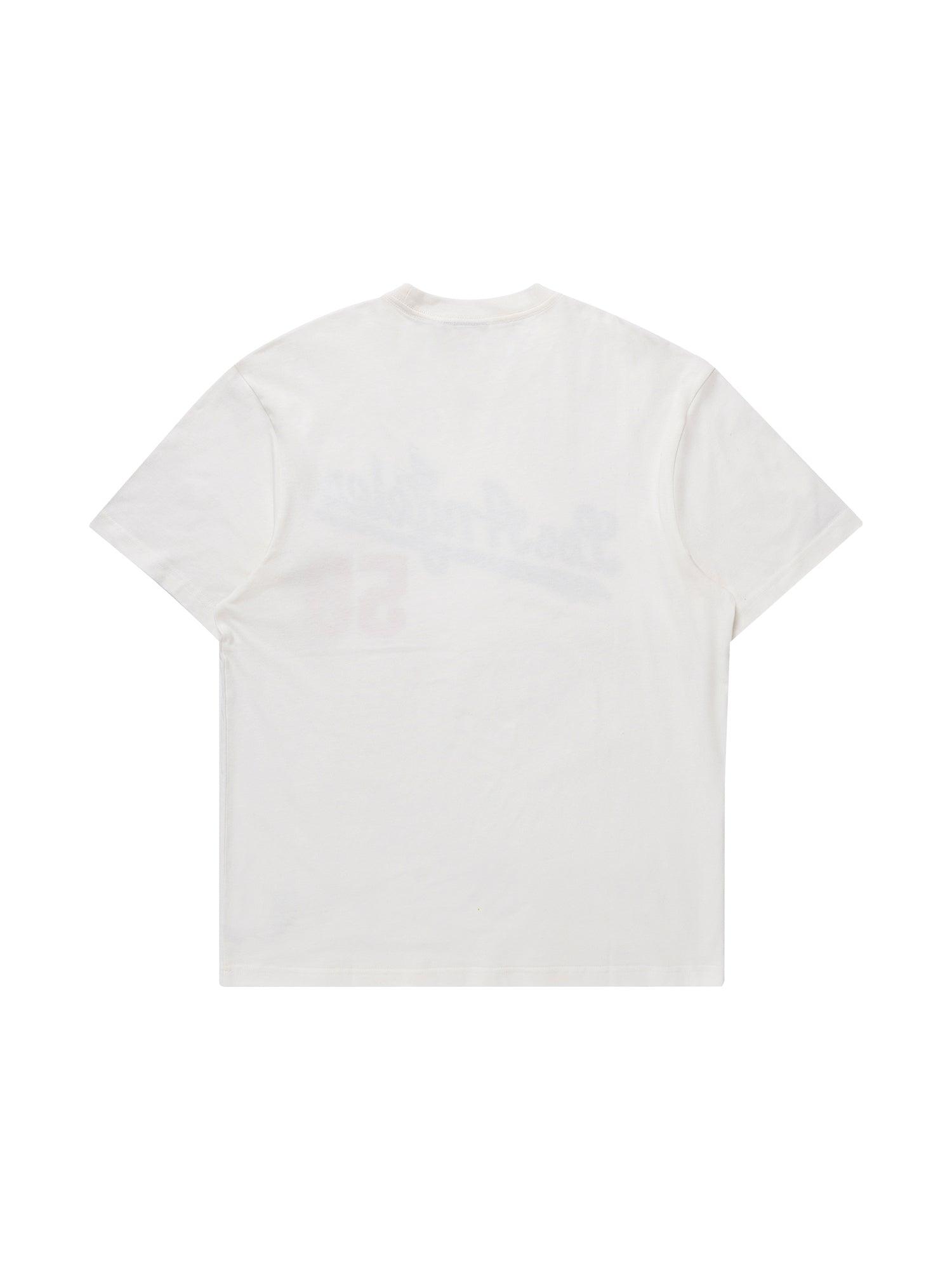 Majestic Athletic T-Shirts Los Angeles Dodgers Majestic MLB Script Number Vintage T-Shirt - Vintage White