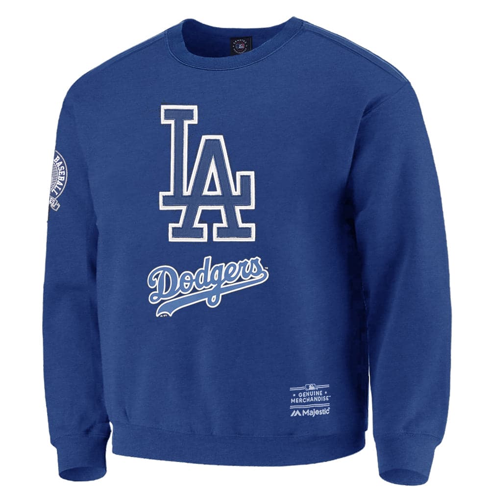 Majestic Athletic Jumpers Los Angeles Dodgers Majestic MLB V Ath Vintage Crew Jumper - Faded Blue