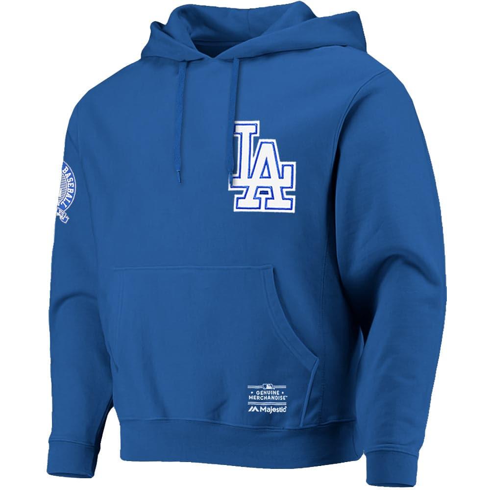 Majestic Athletic Jumpers Los Angeles Dodgers MLB V Ath Vintage Hoodie Jumper - Faded Blue