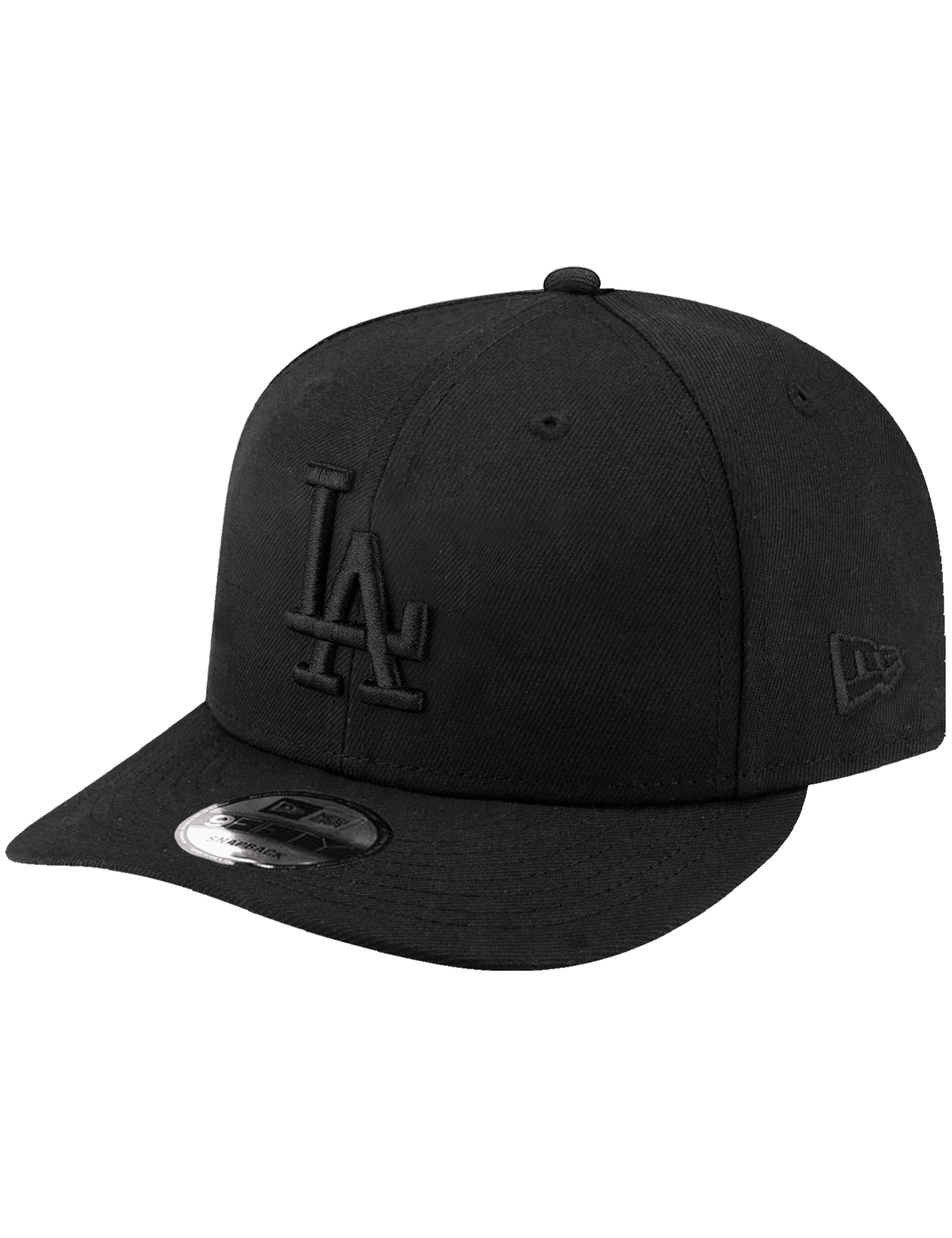 New Era Caps Los Angeles Dodgers New Era MLB Black On Black 9FIFTY Pre-Curved Snapback Hat