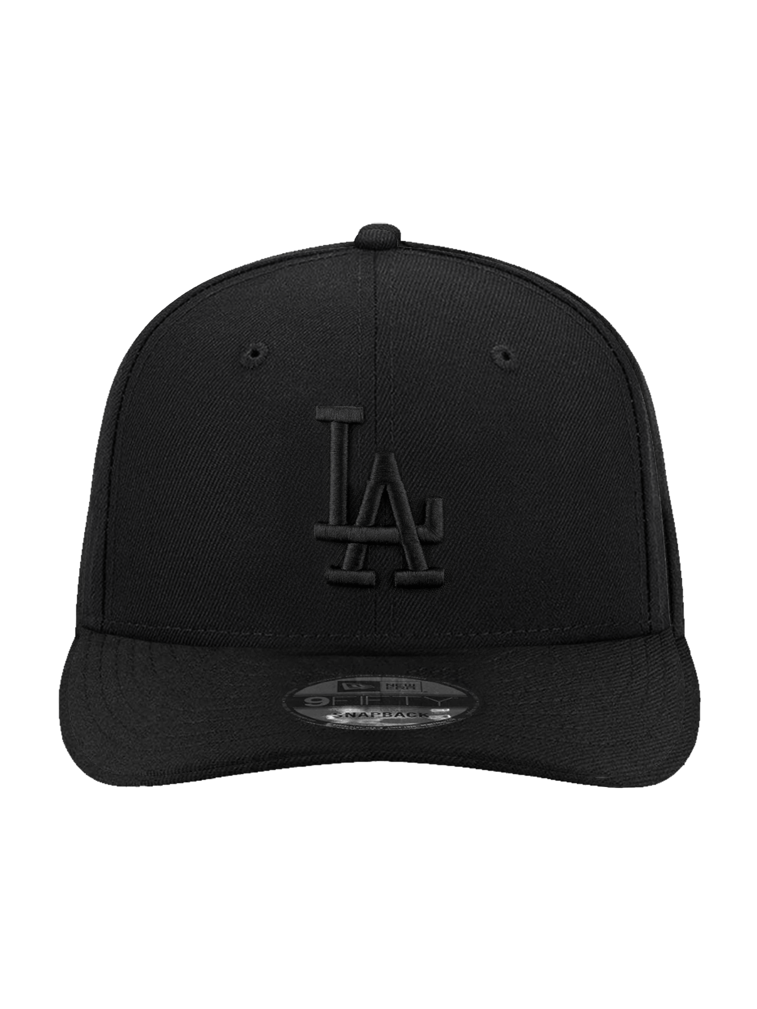 New Era Caps Los Angeles Dodgers New Era MLB Black On Black 9FIFTY Pre-Curved Snapback Hat