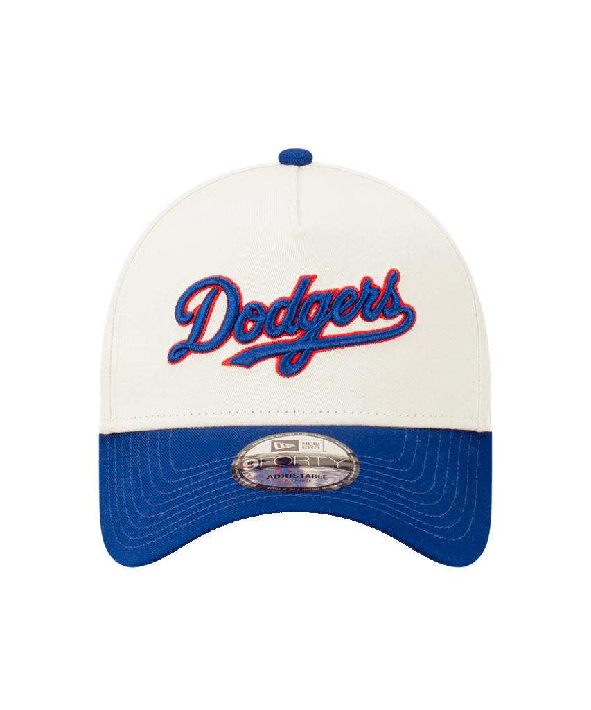 New Era Caps Los Angeles Dodgers New Era MLB Script 9FORTY A-Frame Snapback Hat - Chrome