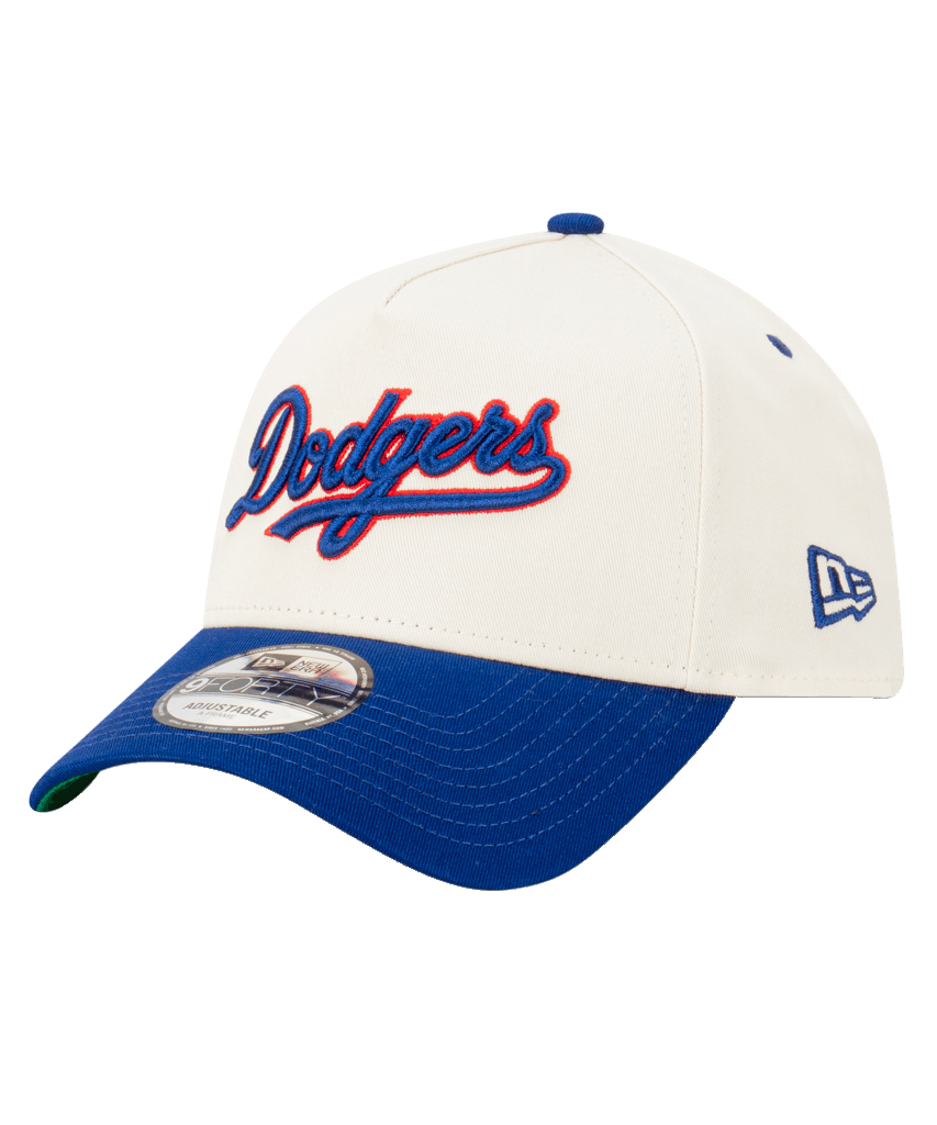 New Era Caps Los Angeles Dodgers New Era MLB Script 9FORTY A-Frame Snapback Hat - Chrome