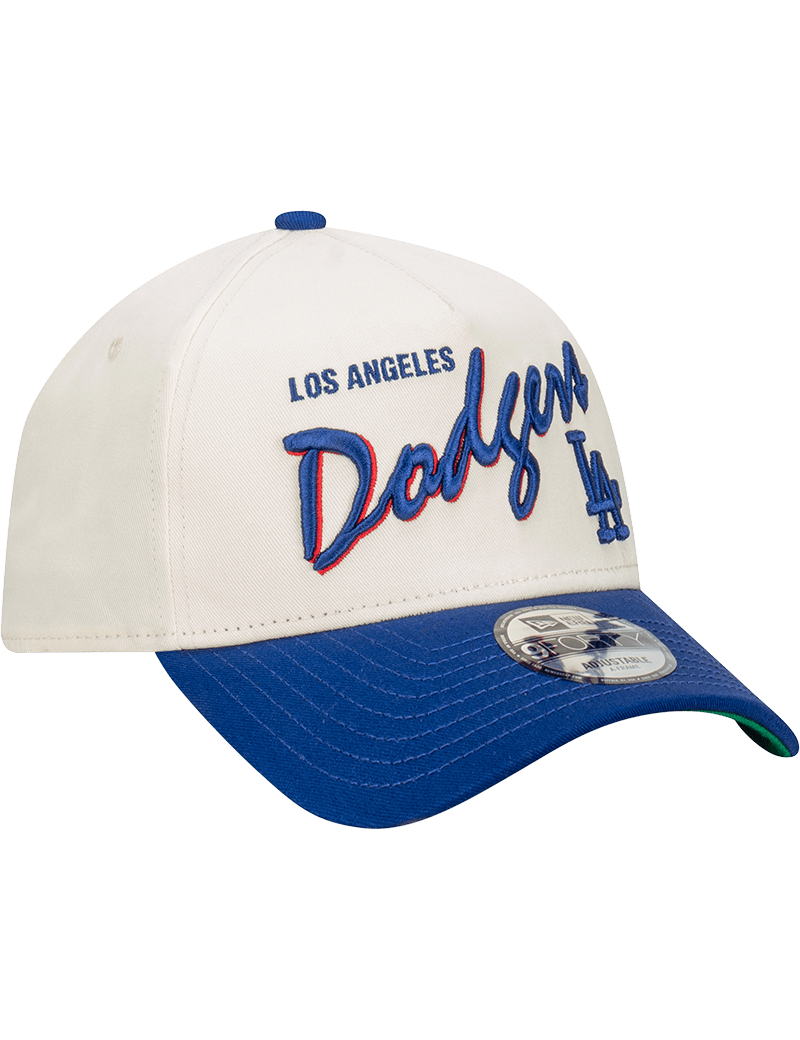New Era Caps Los Angeles Dodgers New Era MLB Script 9FORTY A-Frame Snapback Hat - Stone