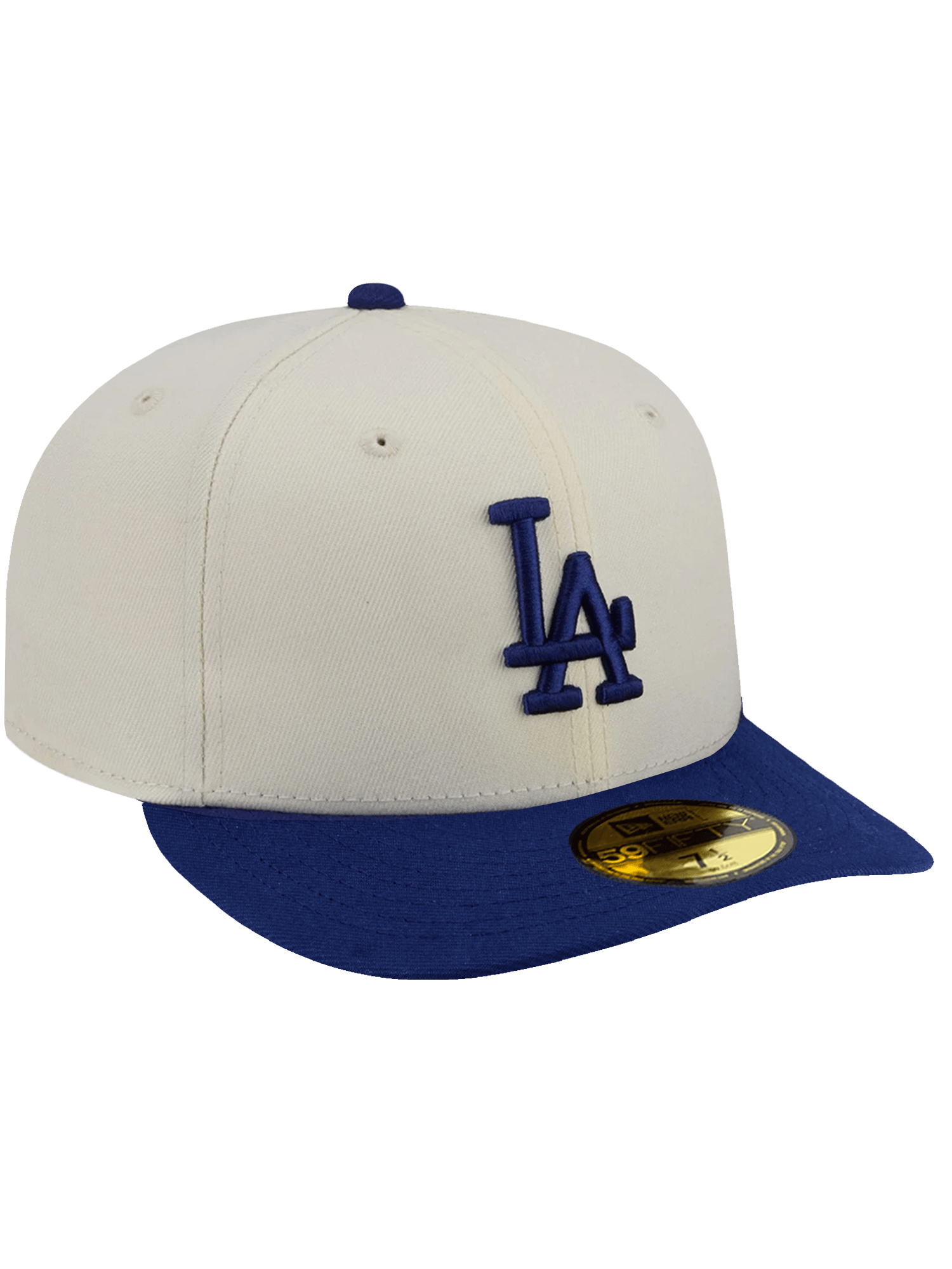 New Era Caps Los Angeles Dodgers New Era MLB Team 2 Tone 59FIFTY Pre-Curved Fitted Hat - Chrome