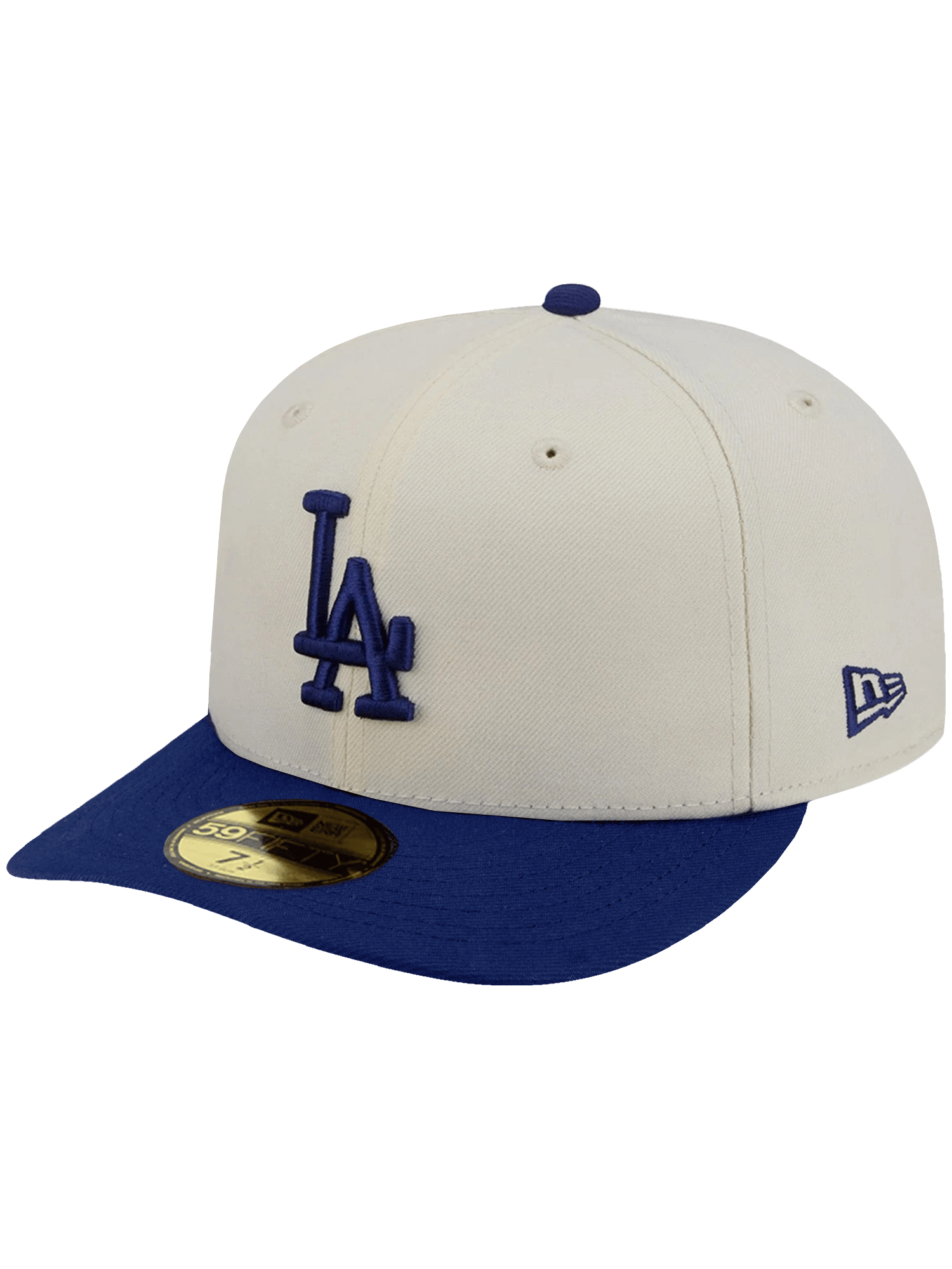 New Era Caps Los Angeles Dodgers New Era MLB Team 2 Tone 59FIFTY Pre-Curved Fitted Hat - Chrome