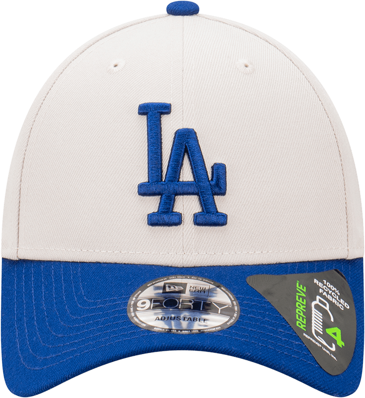 New Era Caps Los Angeles Dodgers New Era MLB Team 2 Tone Repreve 9FORTY Strapback Hat - Stone