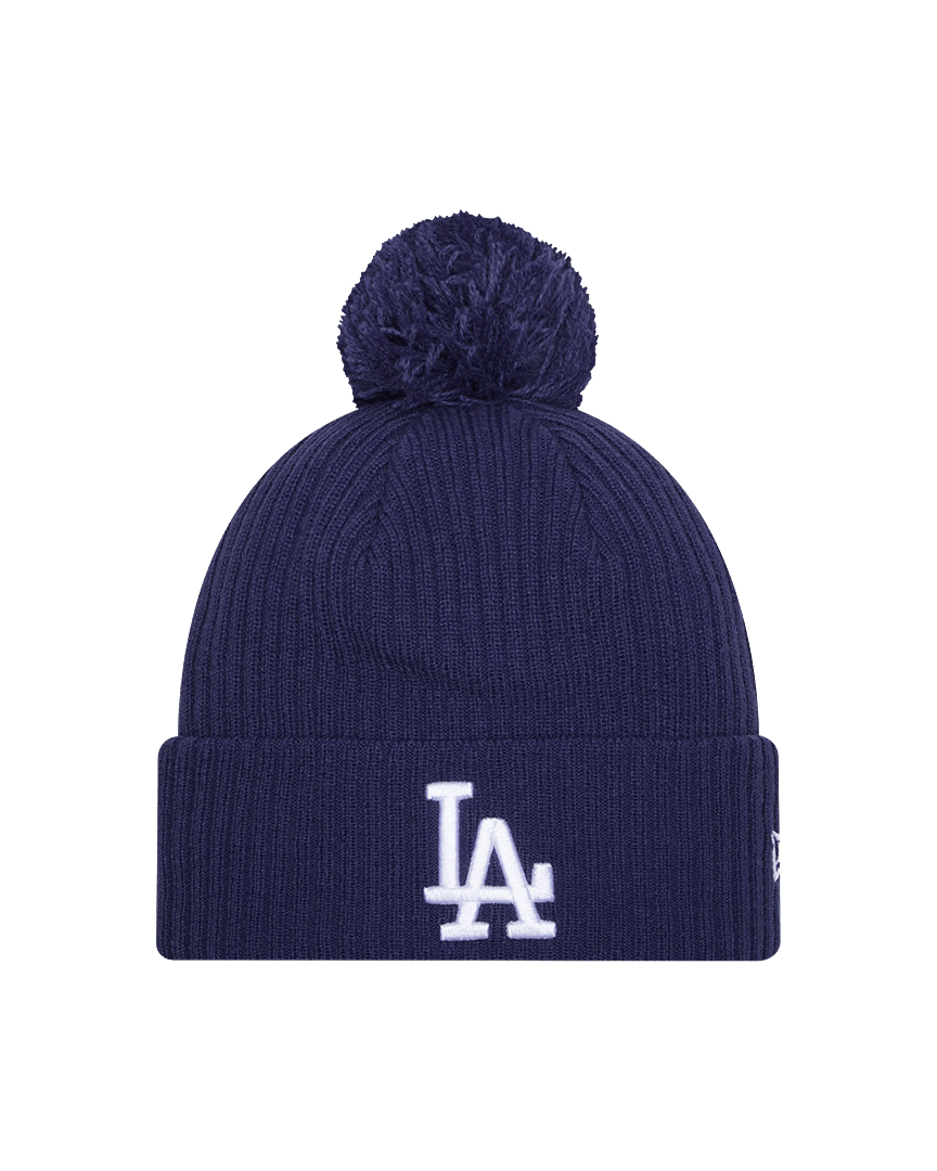 New Era Beanies OSFM Los Angeles Dodgers New Era MLB Team Ribbed Knit Pom Beanie - Blue