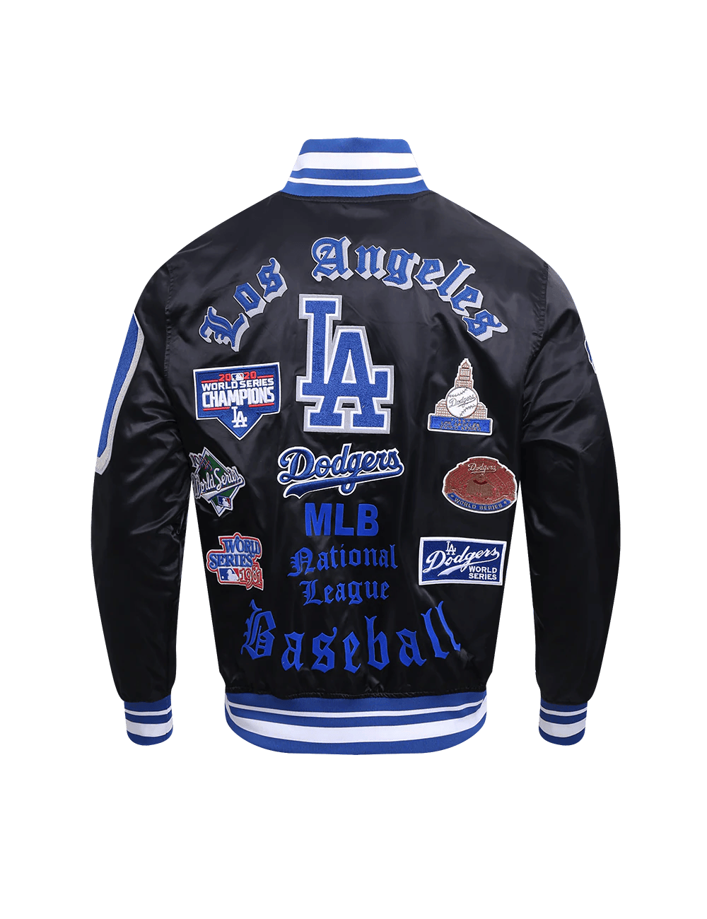 Pro Standard Jackets Los Angeles Dodgers Pro Standard MLB Old English Lightweight Satin Jacket - Black