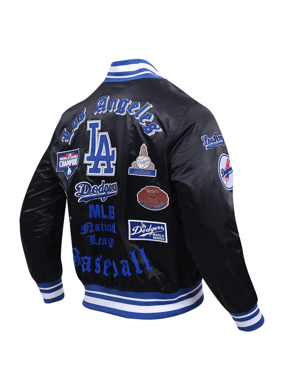 Pro Standard Jackets Los Angeles Dodgers Pro Standard MLB Old English Lightweight Satin Jacket - Black