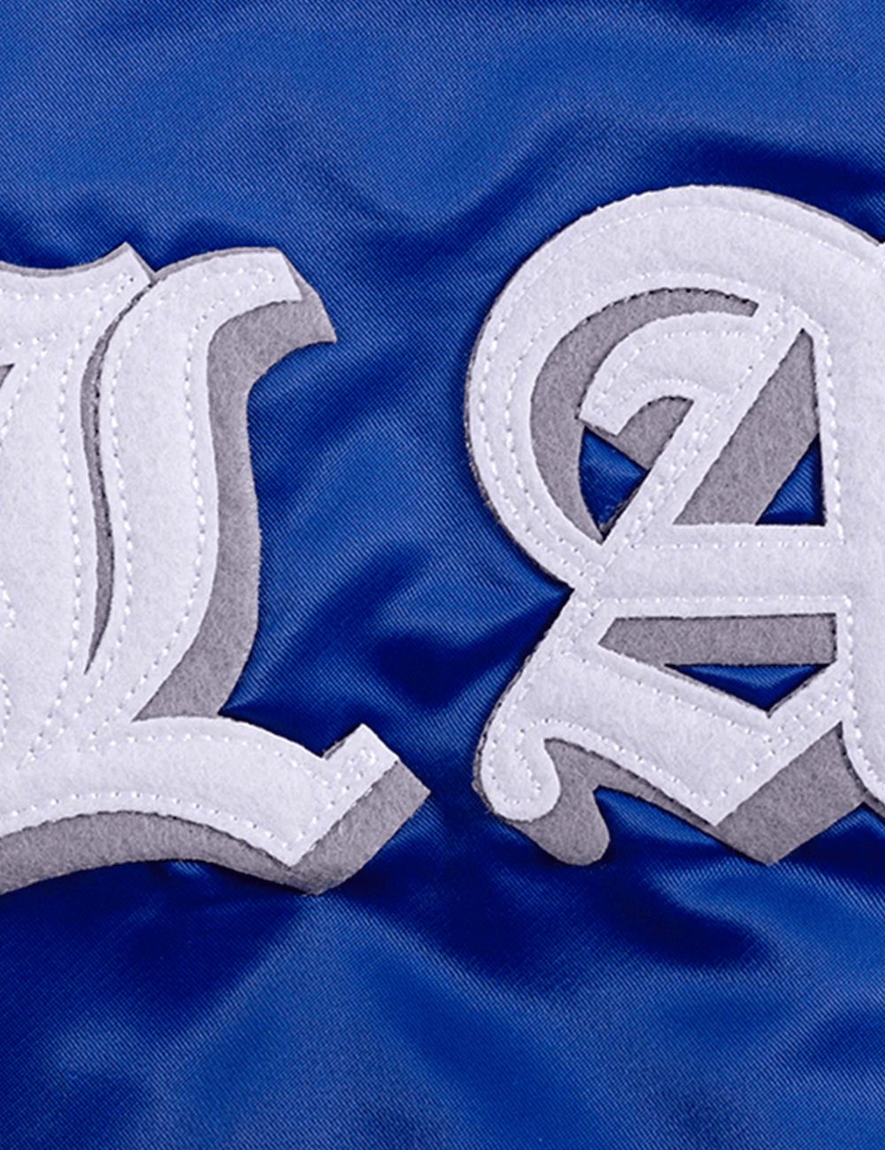 Pro Standard Jackets Los Angeles Dodgers Pro Standard MLB Old English Lightweight Satin Jacket - Blue