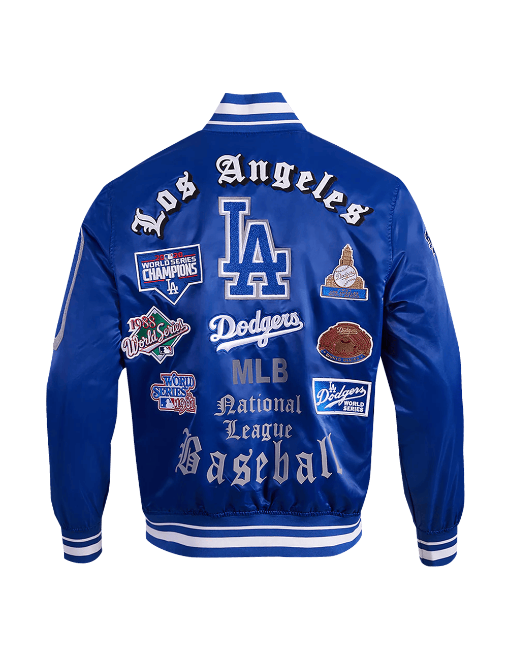 Pro Standard Jackets Los Angeles Dodgers Pro Standard MLB Old English Lightweight Satin Jacket - Blue