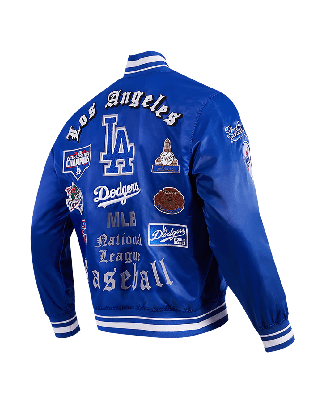 Pro Standard Jackets Los Angeles Dodgers Pro Standard MLB Old English Lightweight Satin Jacket - Blue