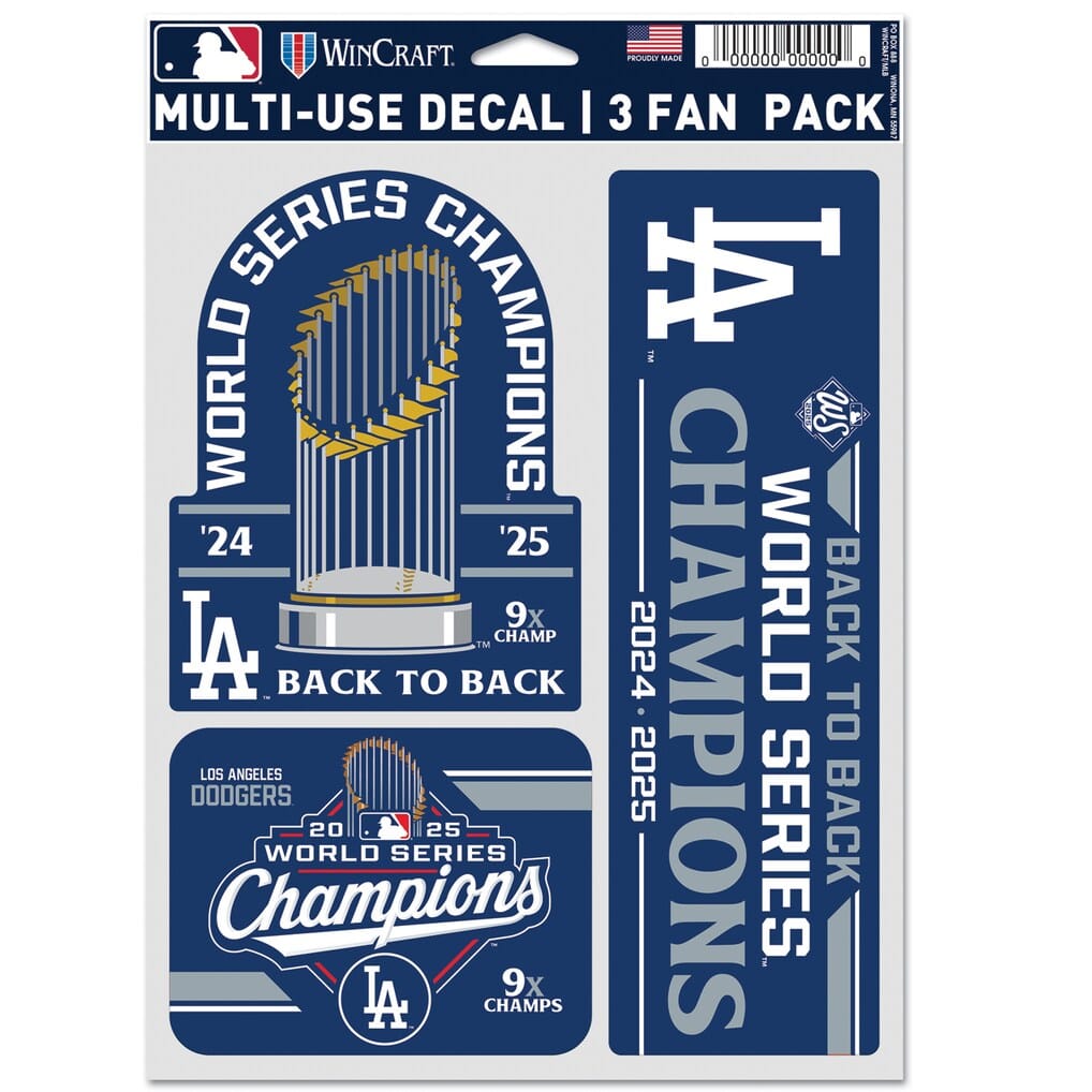 Wincraft Accessories Los Angeles Dodgers Wincraft MLB 2025 Champs 3 Piece 5” x 7” Decal Set