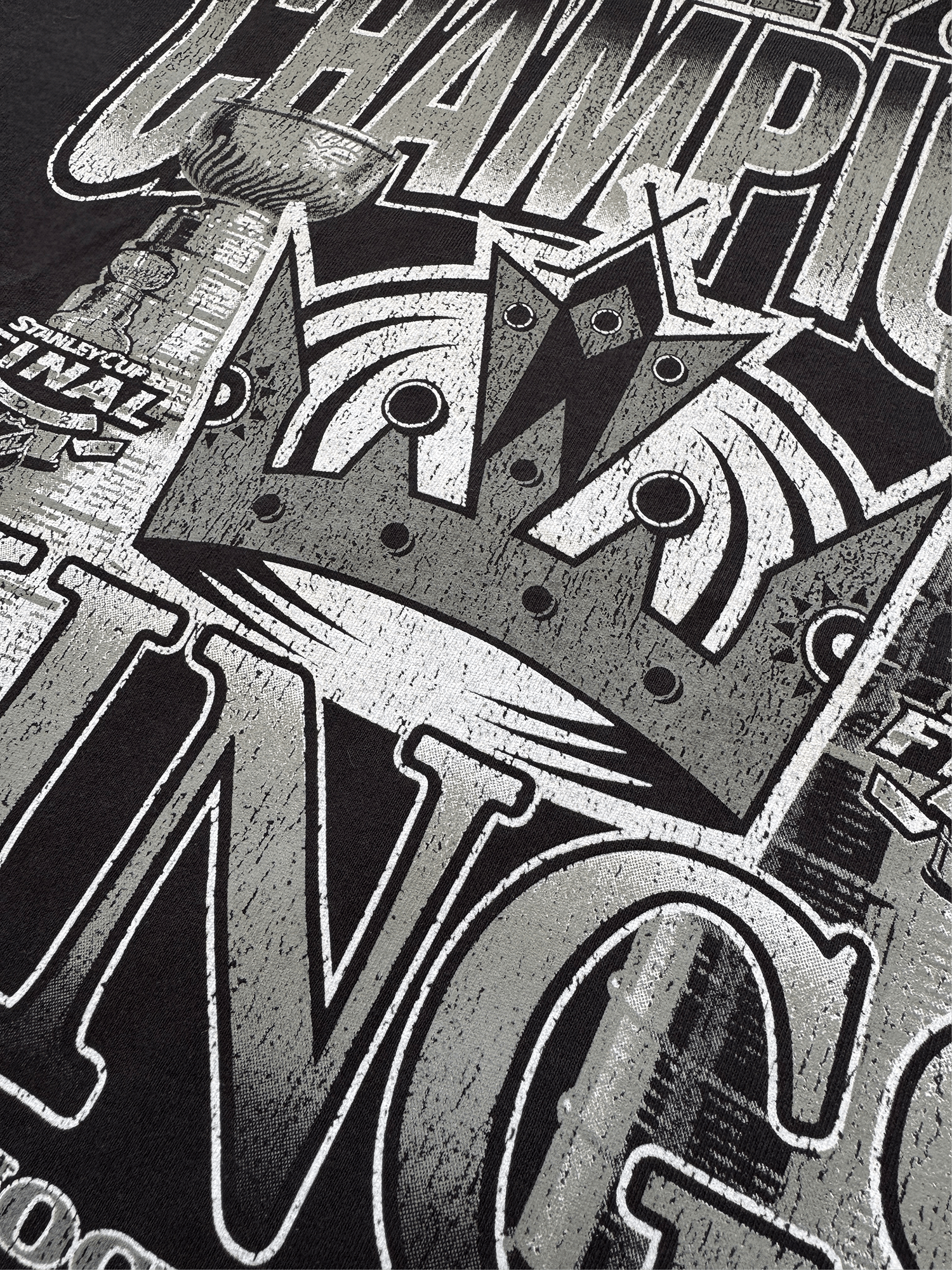 Mitchell And Ness T-Shirts Los Angeles Kings Mitchell & Ness NHL 14 x Stanley Cup Vintage T-Shirt - Washed Black