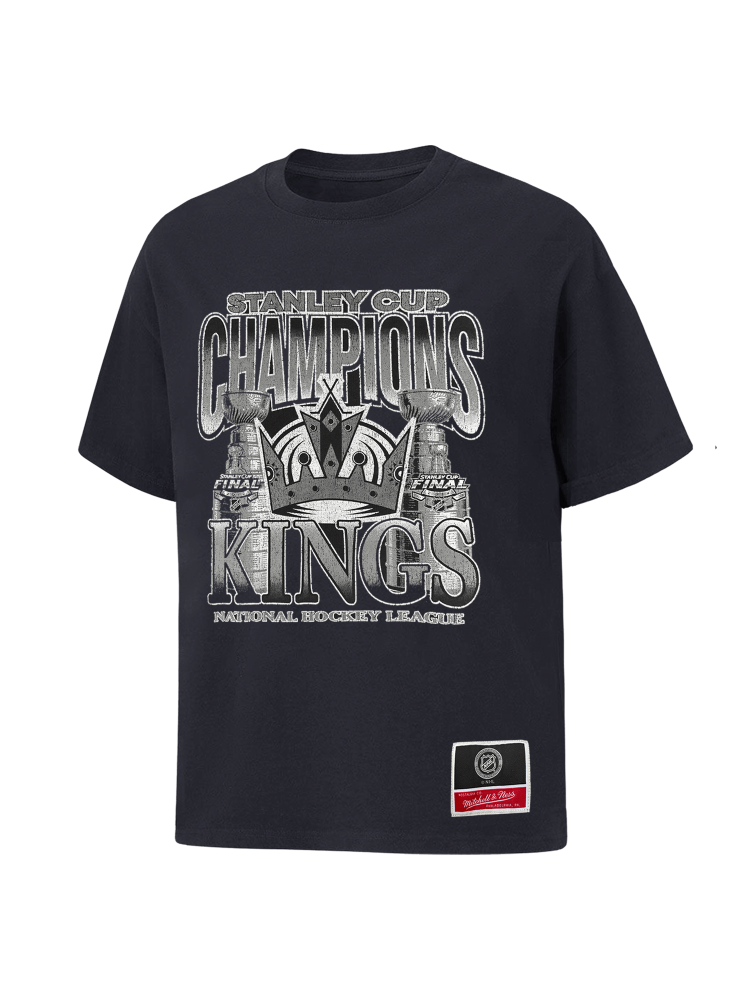 Mitchell And Ness T-Shirts Los Angeles Kings Mitchell & Ness NHL 14 x Stanley Cup Vintage T-Shirt - Washed Black