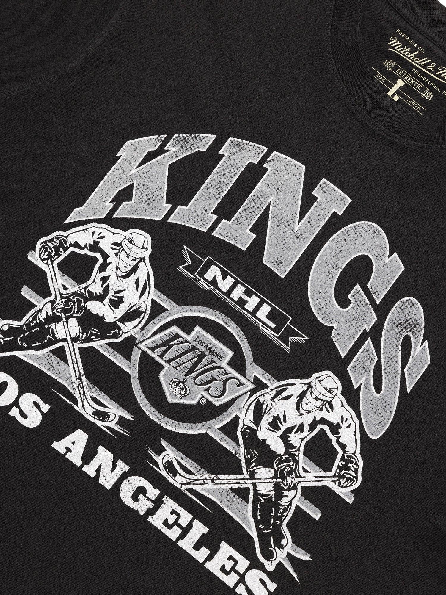 Mitchell And Ness T-Shirts Los Angeles Kings Mitchell & Ness NHL Blast Vintage T-Shirt - Faded Black