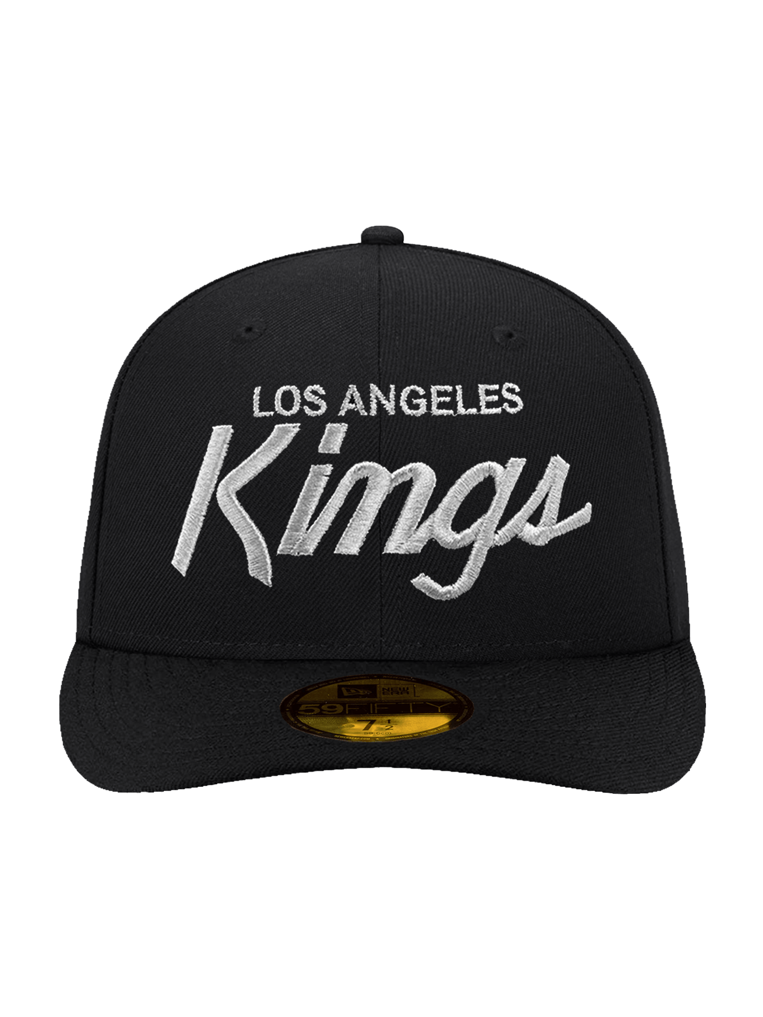 New Era Caps Los Angeles Kings New Era NHL Script Pre-Curved 59FIFTY Fitted Hat - Black