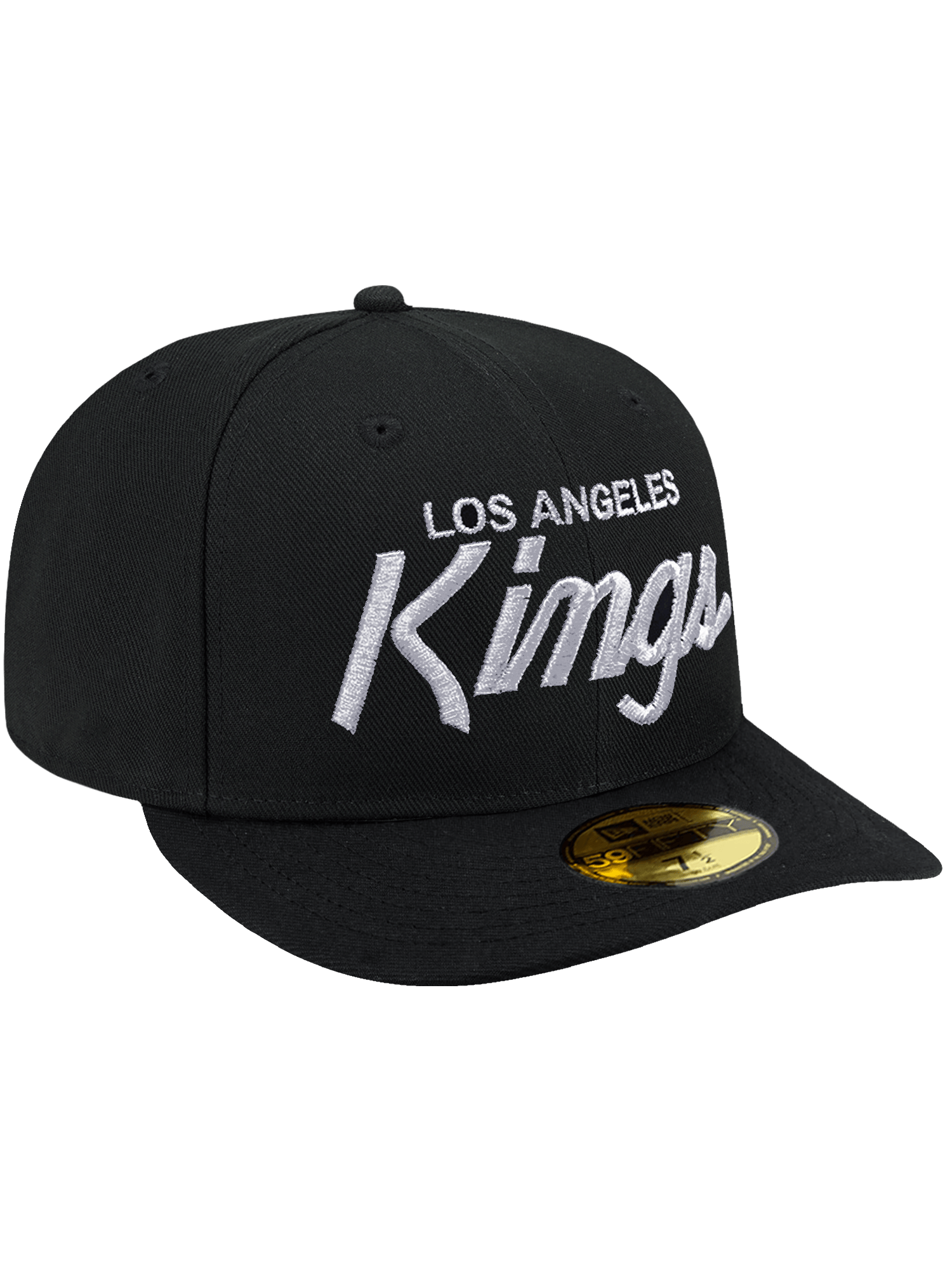New Era Caps Los Angeles Kings New Era NHL Script Pre-Curved 59FIFTY Fitted Hat - Black