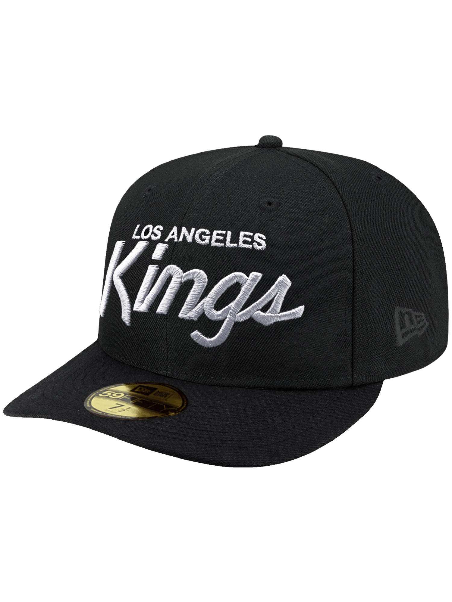 New Era Caps Los Angeles Kings New Era NHL Script Pre-Curved 59FIFTY Fitted Hat - Black