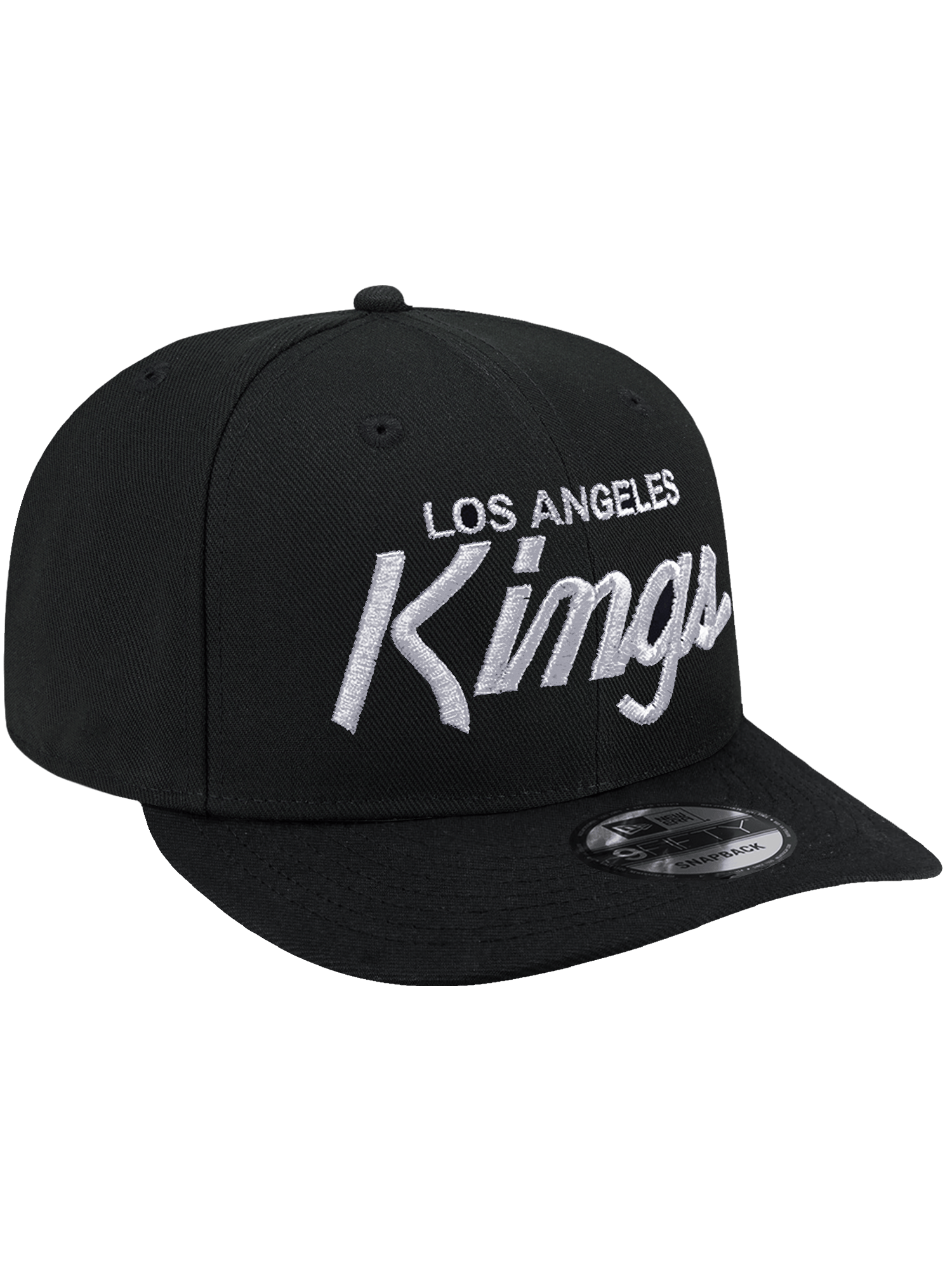 New Era Caps OSFA Los Angeles Kings New Era NHL Script Pre-Curved 9FIFTY Snapback Hat - Black