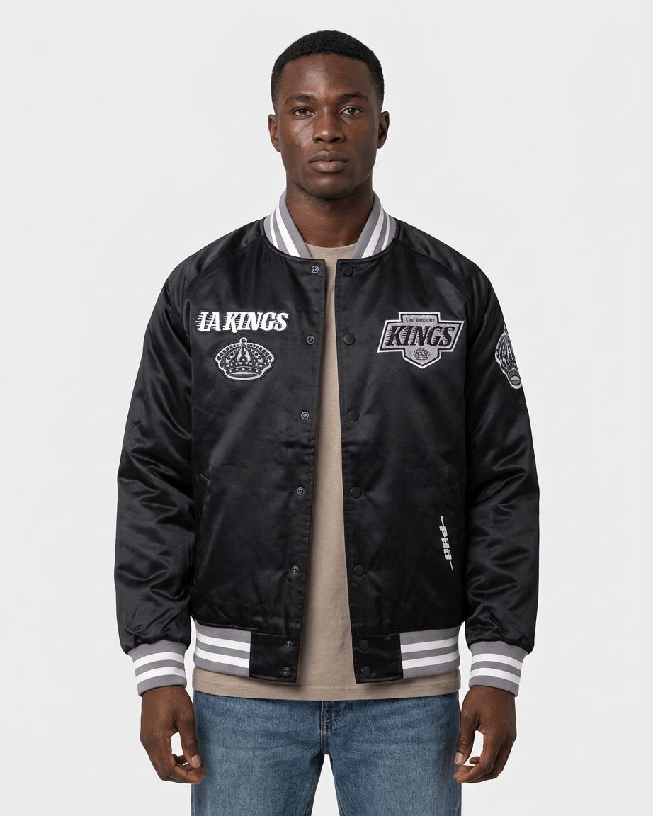 Pro Standard Jackets Los Angeles Kings Pro Standard NHL Retro Classic Lightweight Satin Jacket - Black