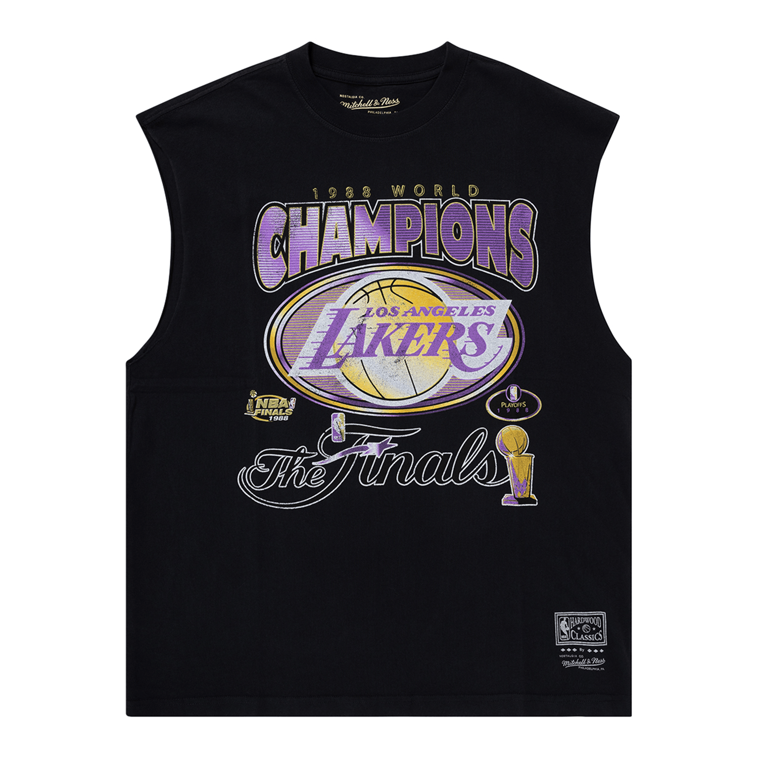 Mitchell And Ness T-Shirts Los Angeles Lakers Mitchell & Ness NBA 91 MW Vintage Muscle T-Shirt - Faded Black