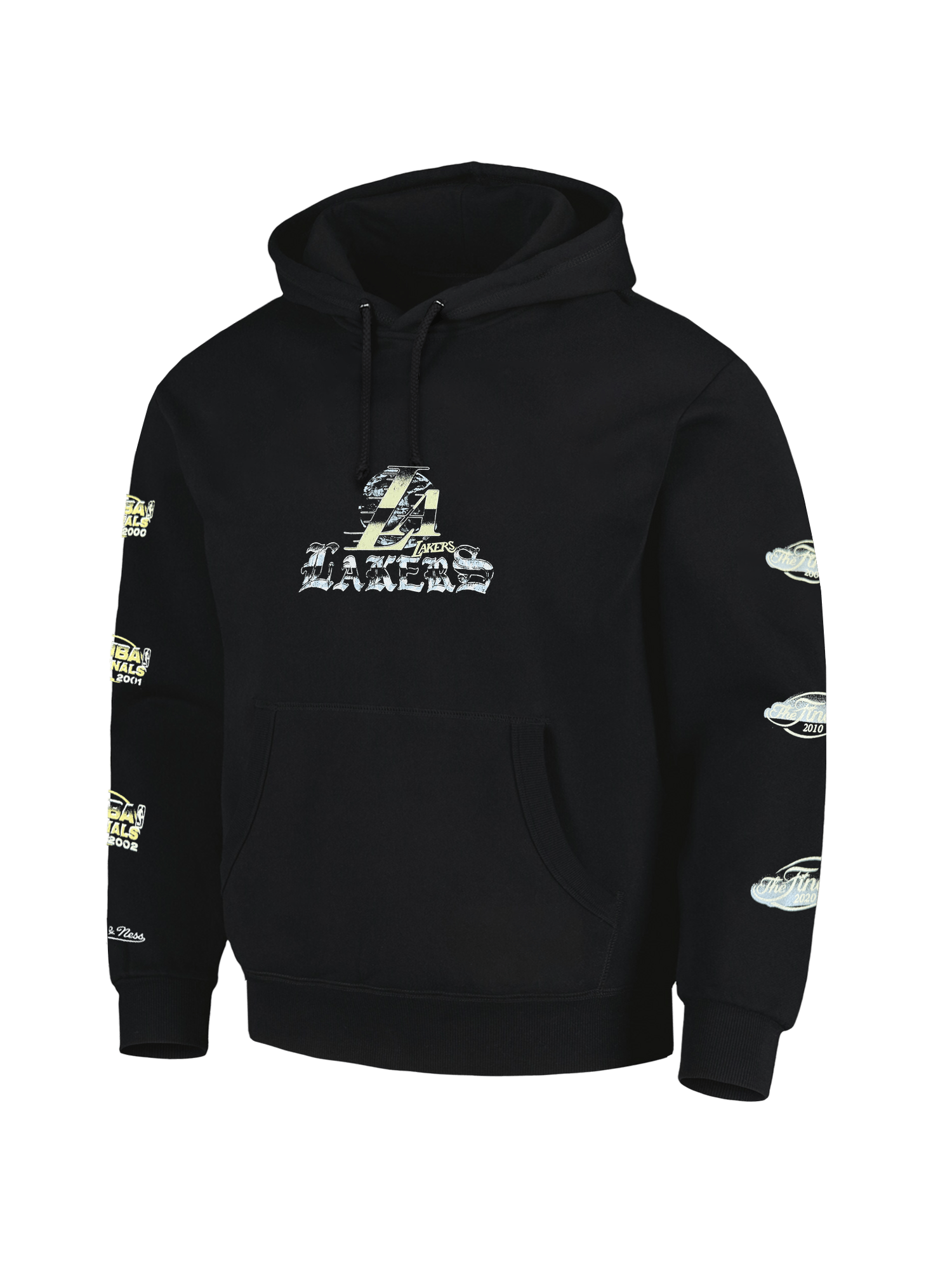 Mitchell And Ness Jumpers Los Angeles Lakers Mitchell & Ness NBA Champs Chrome Vintage Hoodie Jumper - Black