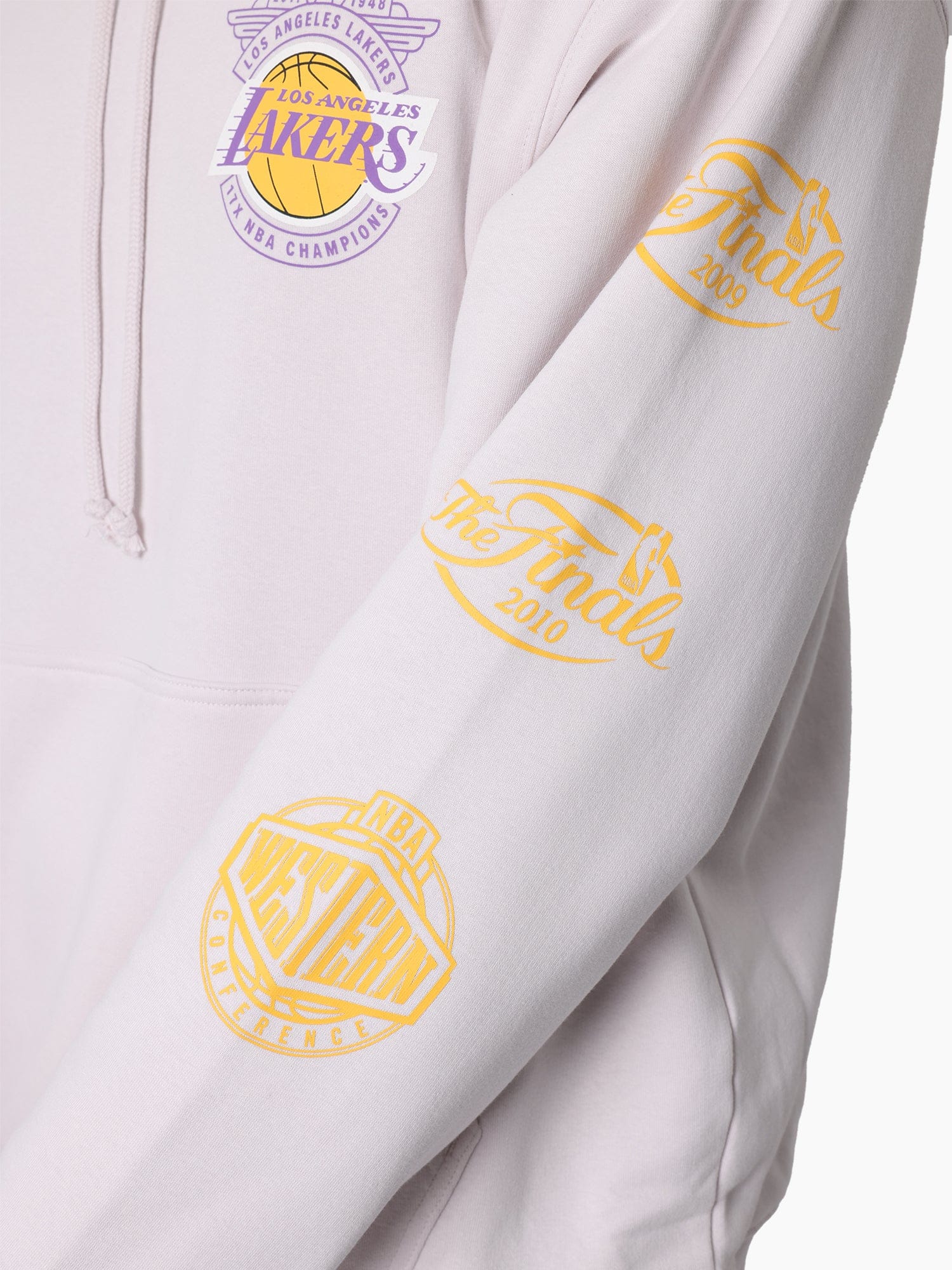 Mitchell And Ness Jumpers Los Angeles Lakers Mitchell & Ness NBA Champs History Vintage Hoodie Jumper - Orchid