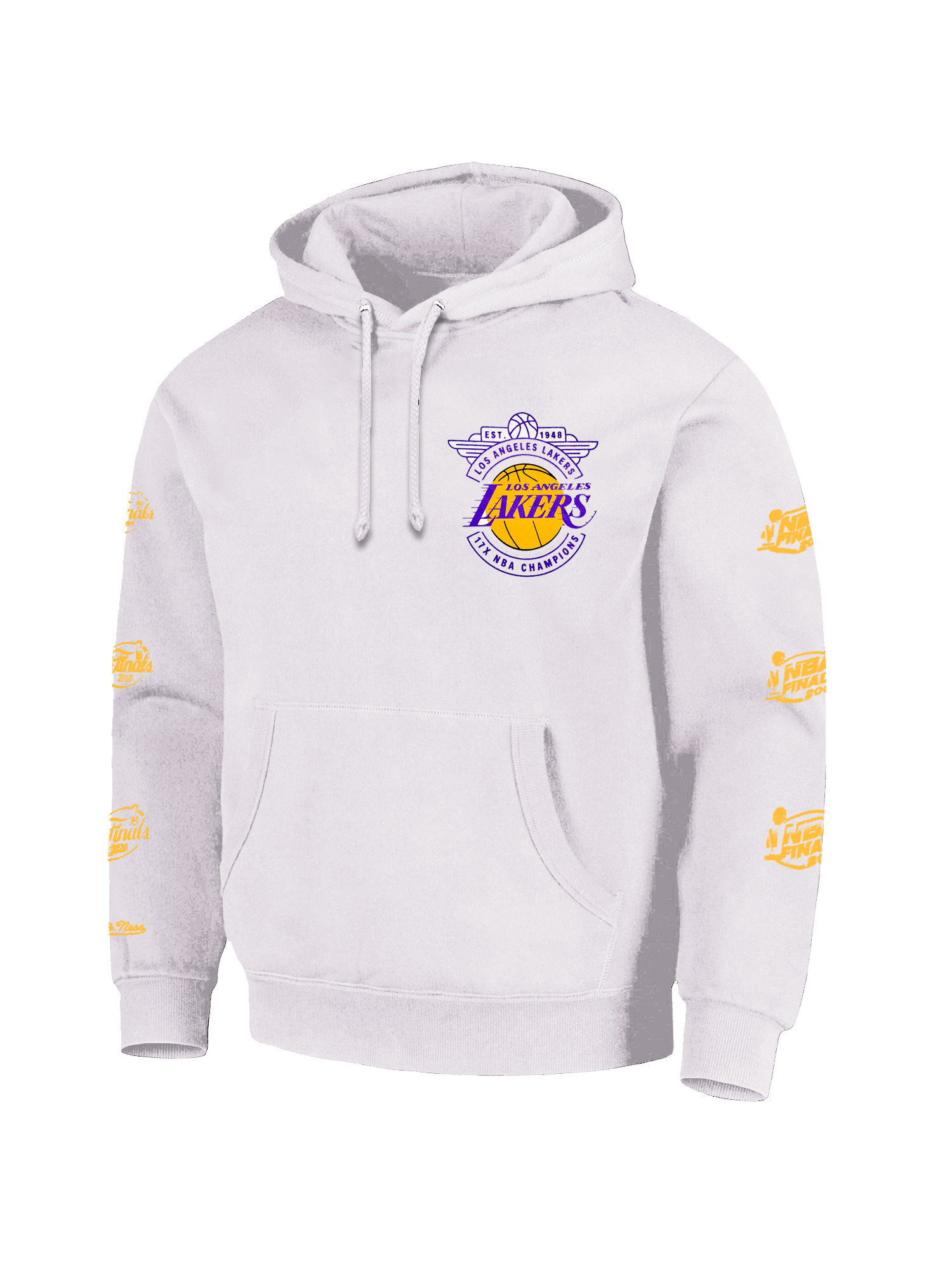 Mitchell And Ness Jumpers Los Angeles Lakers Mitchell & Ness NBA Champs History Vintage Hoodie Jumper - Orchid