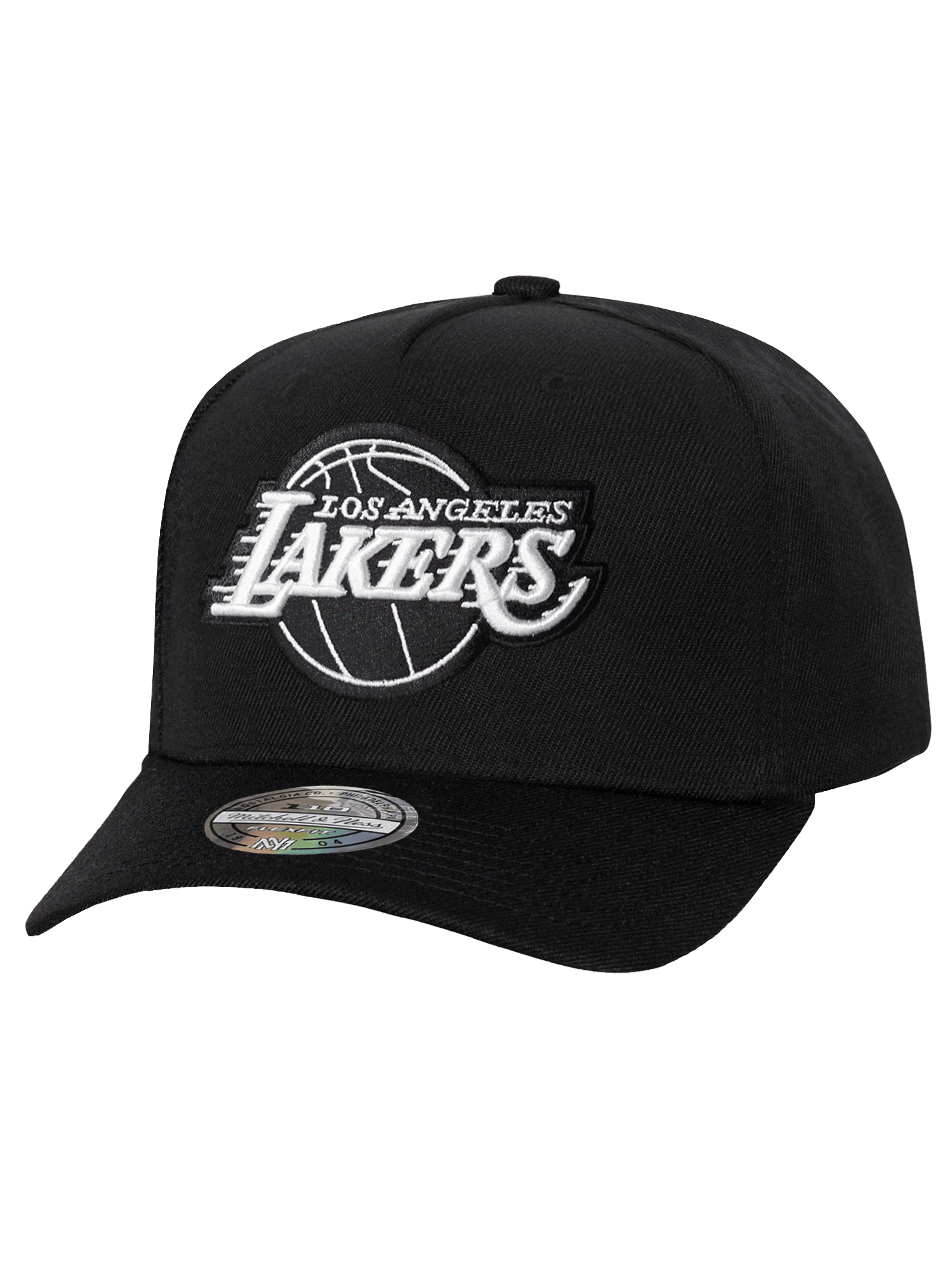 Mitchell And Ness Caps OSFM Los Angeles Lakers Mitchell & Ness NBA Monochrome Flex 110 Snapback Hat - Black
