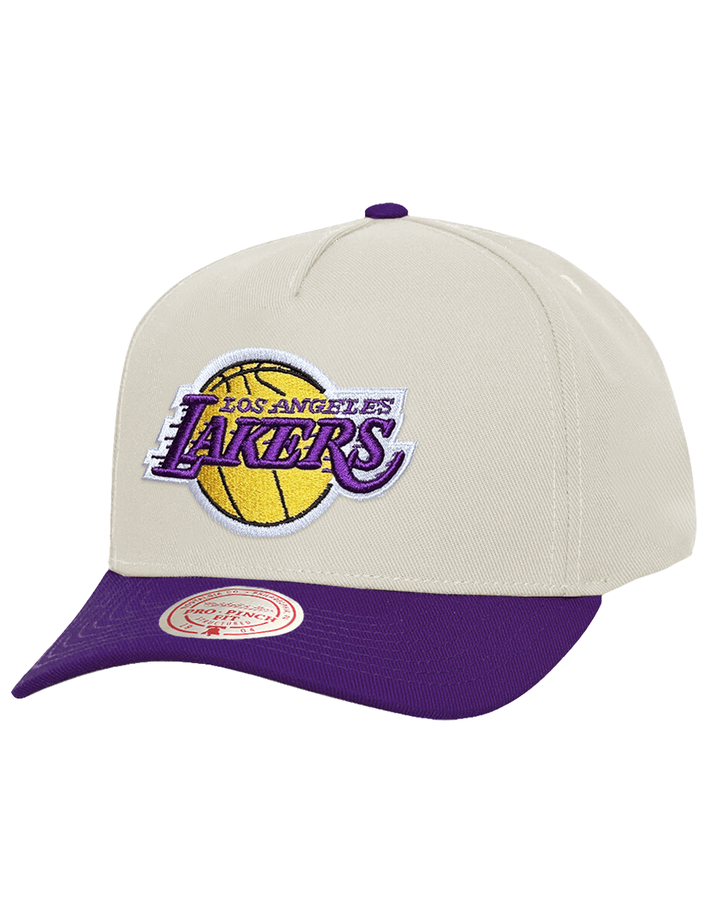 Mitchell And Ness Caps OSFM Los Angeles Lakers Mitchell & Ness NBA Team Pro Pinch Snapback Hat - Chrome