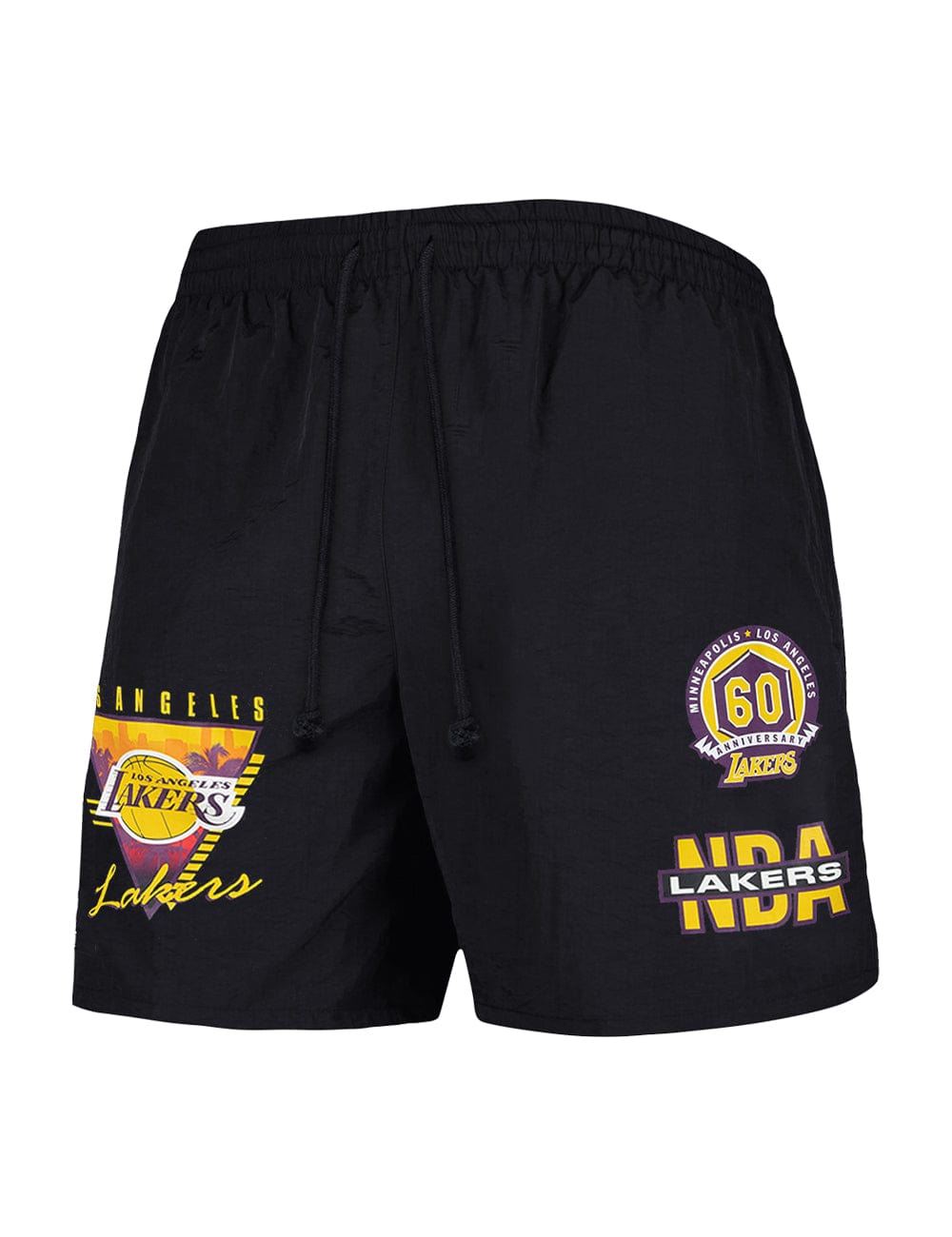 Mitchell And Ness Shorts Los Angeles Lakers Mitchell & Ness NBA Where You At Nylon Shorts - Black