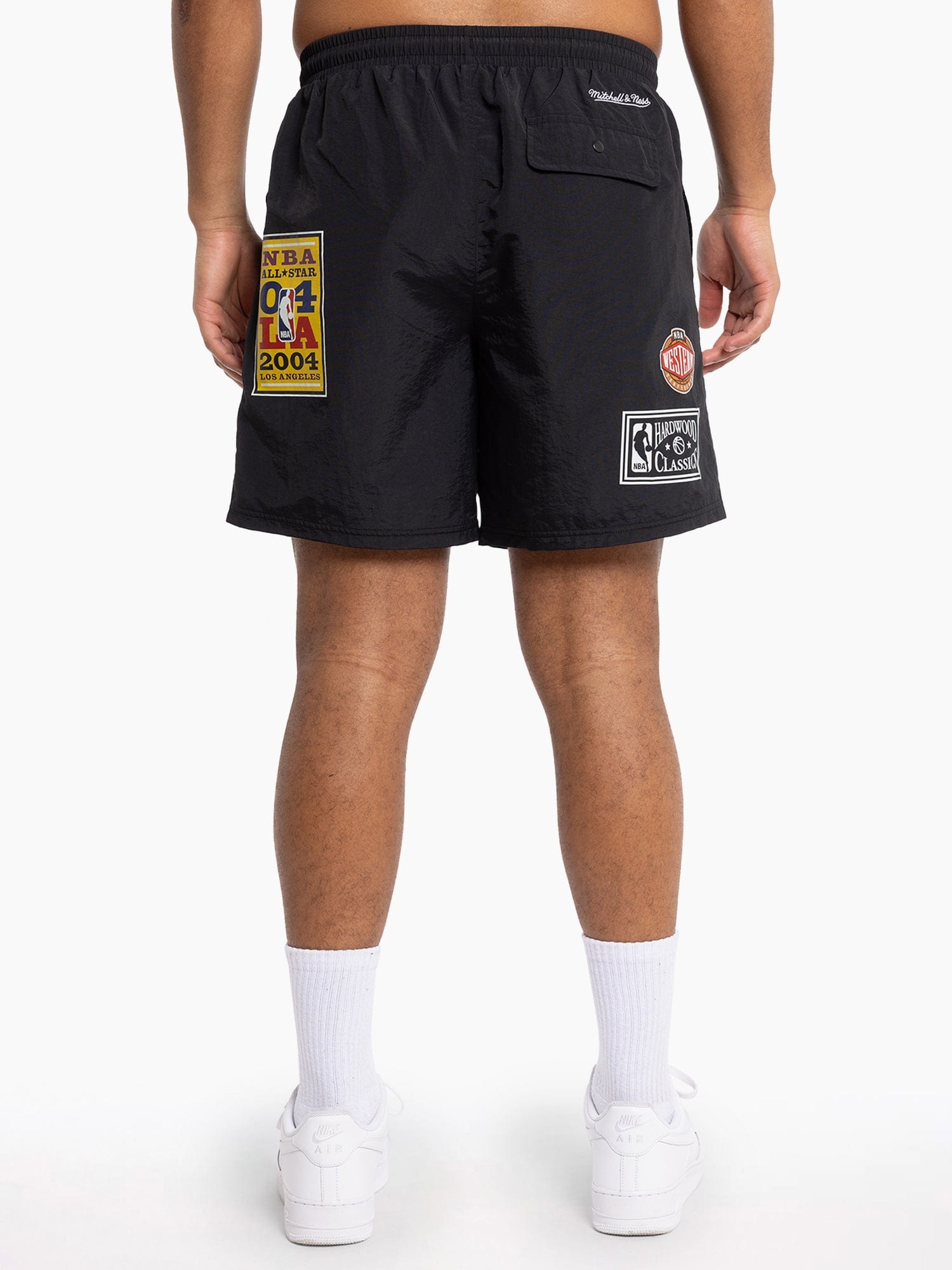 Mitchell And Ness Shorts Los Angeles Lakers Mitchell & Ness NBA Where You At Nylon Shorts - Black