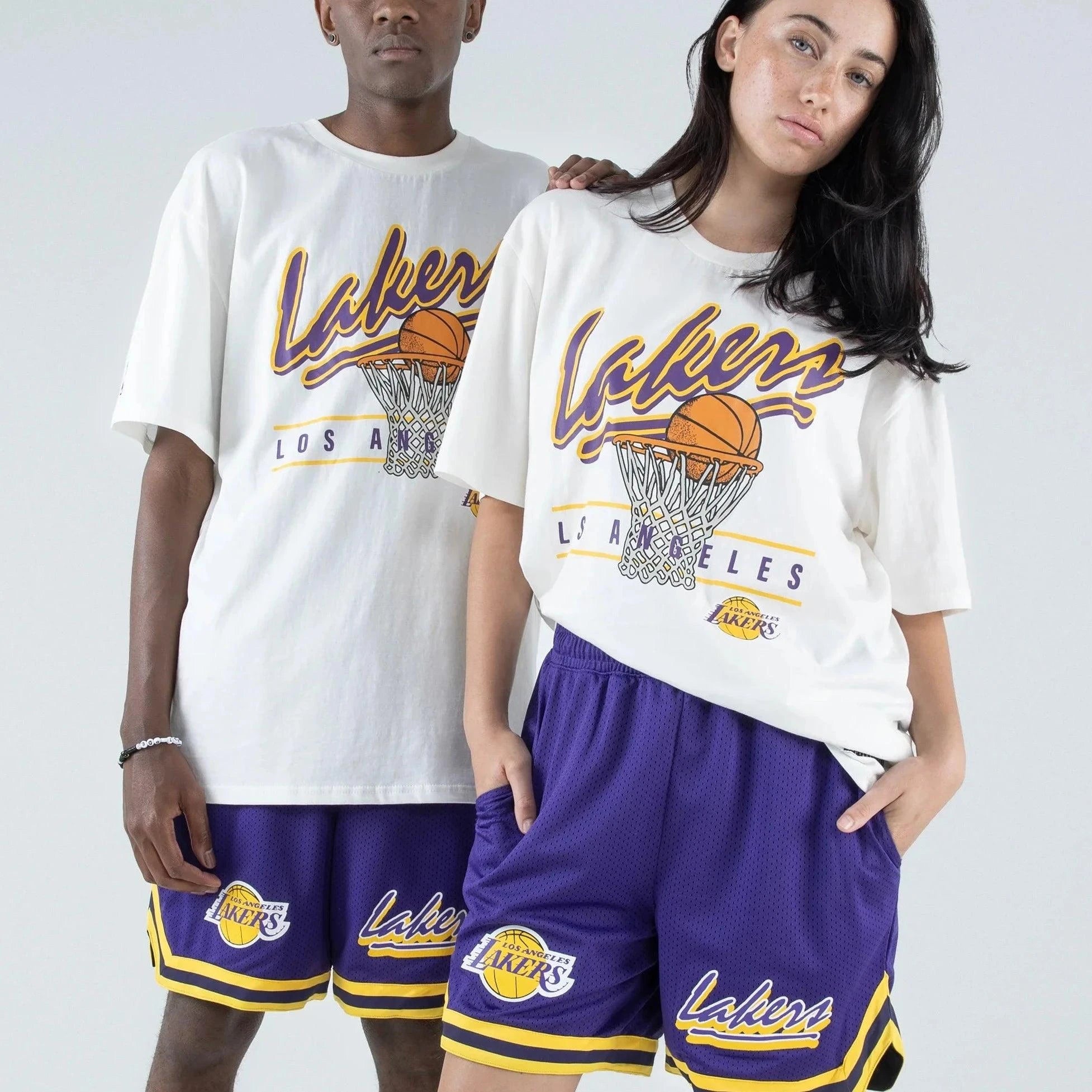 NBA Essentials T-Shirts Los Angeles Lakers NBA Essentials Hamilton Vintage T-Shirt - Vintage White
