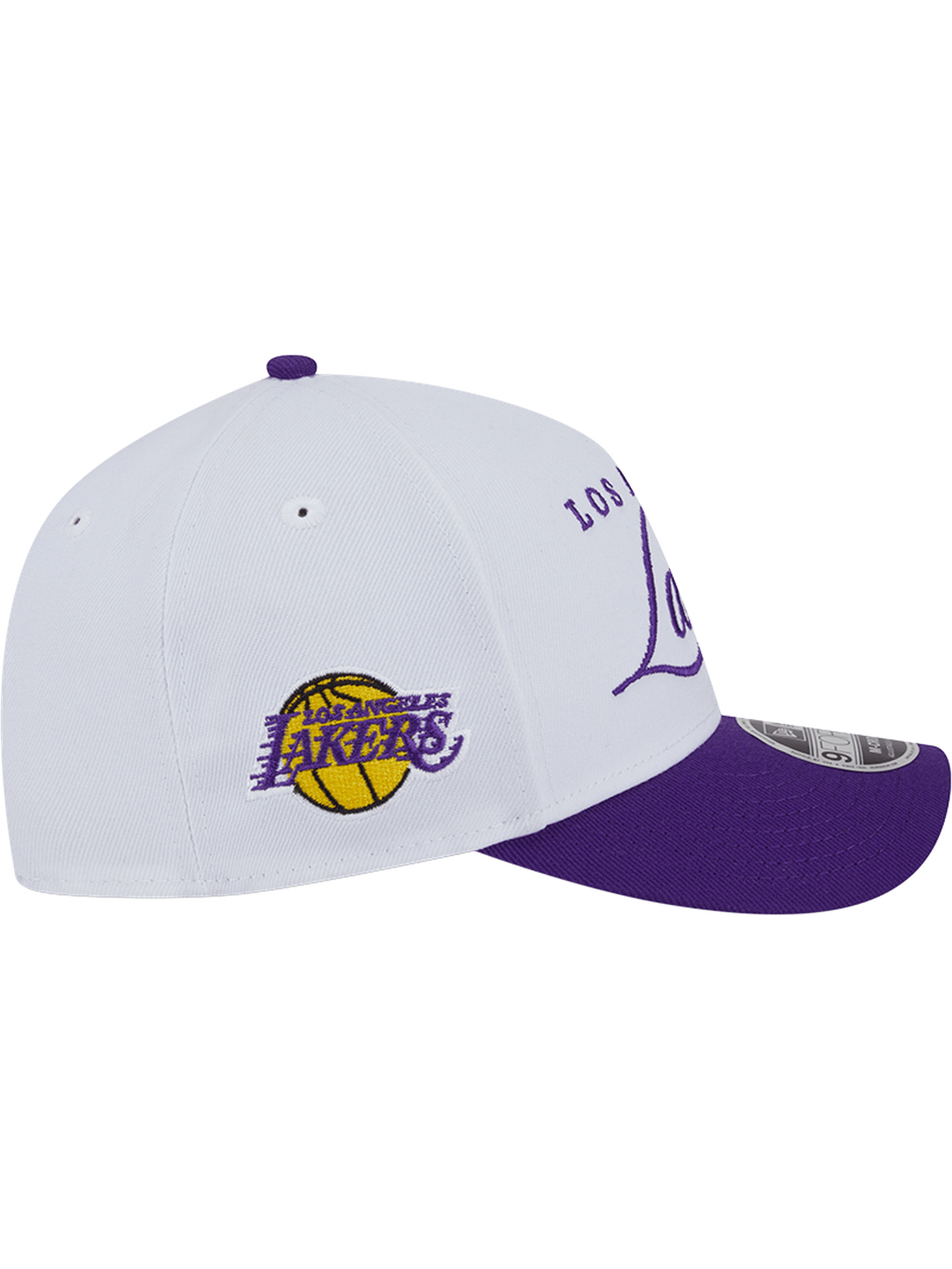 New Era Caps Los Angeles Lakers New Era NBA 25 Draft 9FORTY M-Crown A-Frame Snapback Hat - White