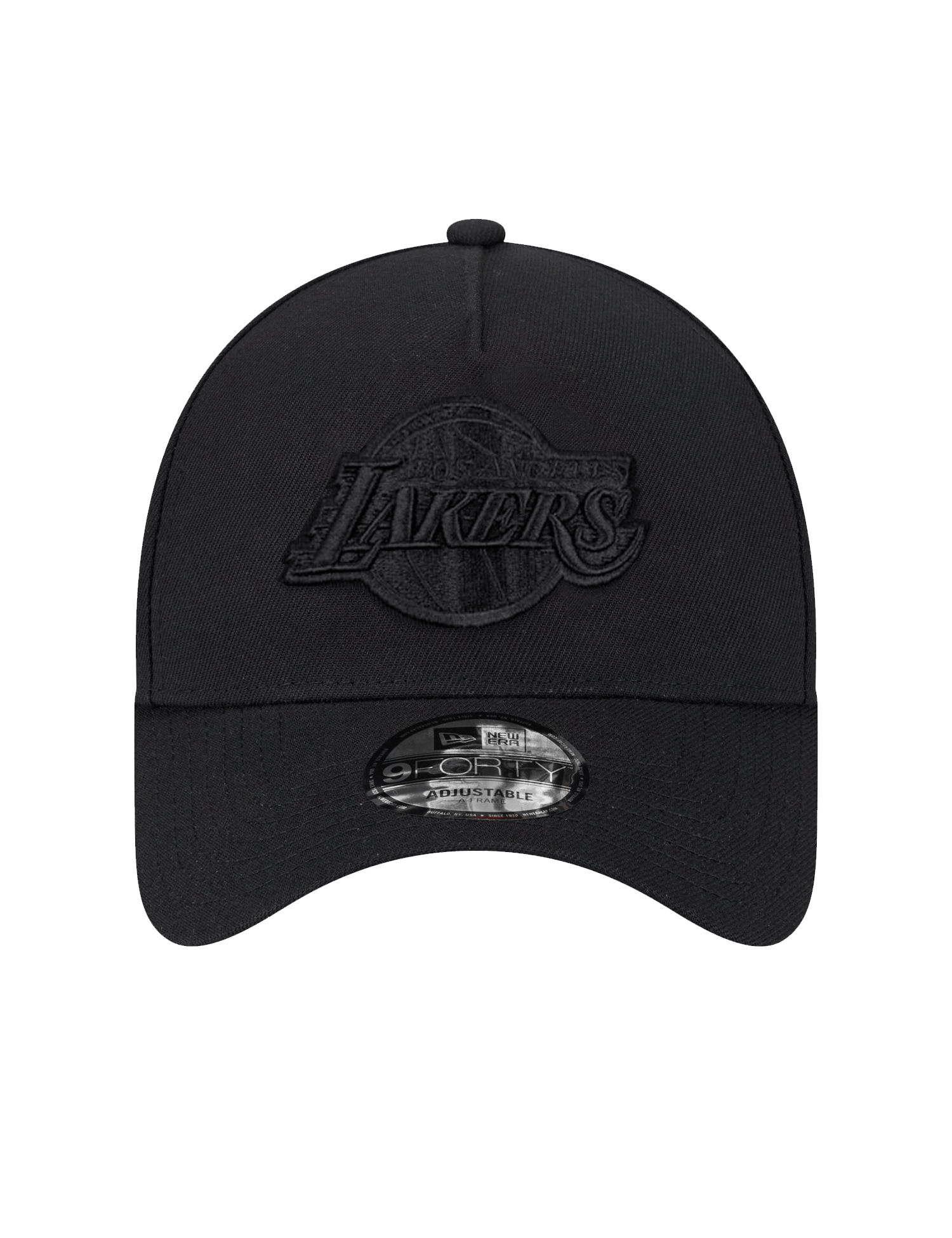 New Era Caps Los Angeles Lakers New Era NBA Black On Black 9FORTY A-Frame Snapback Hat