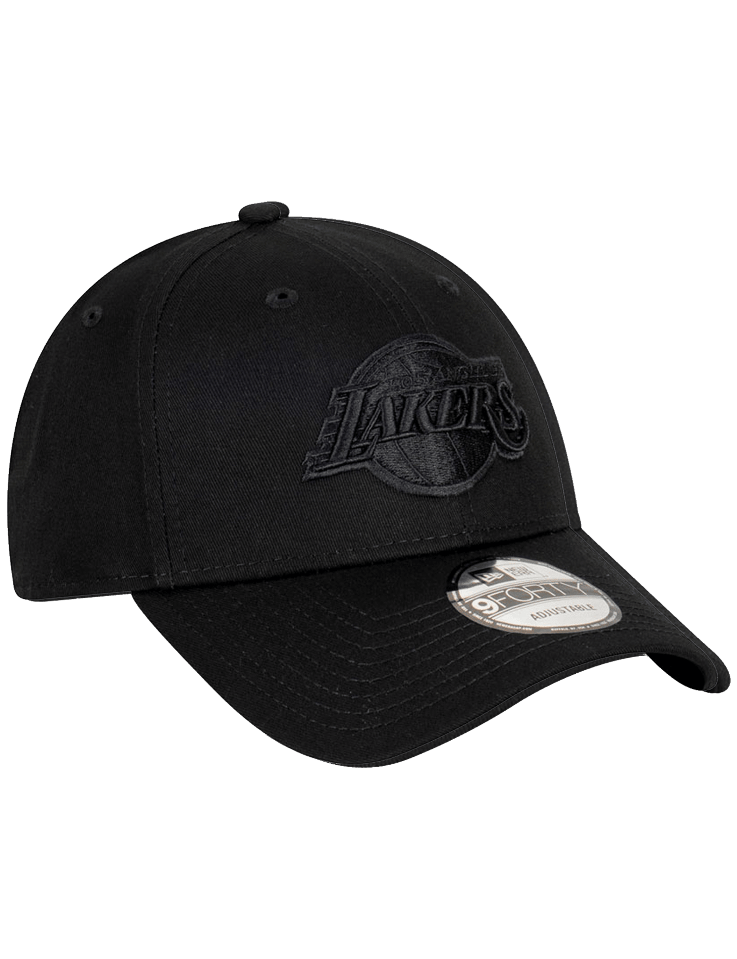 New Era Caps Los Angeles Lakers New Era NBA Black On Black 9FORTY Strapback Hat