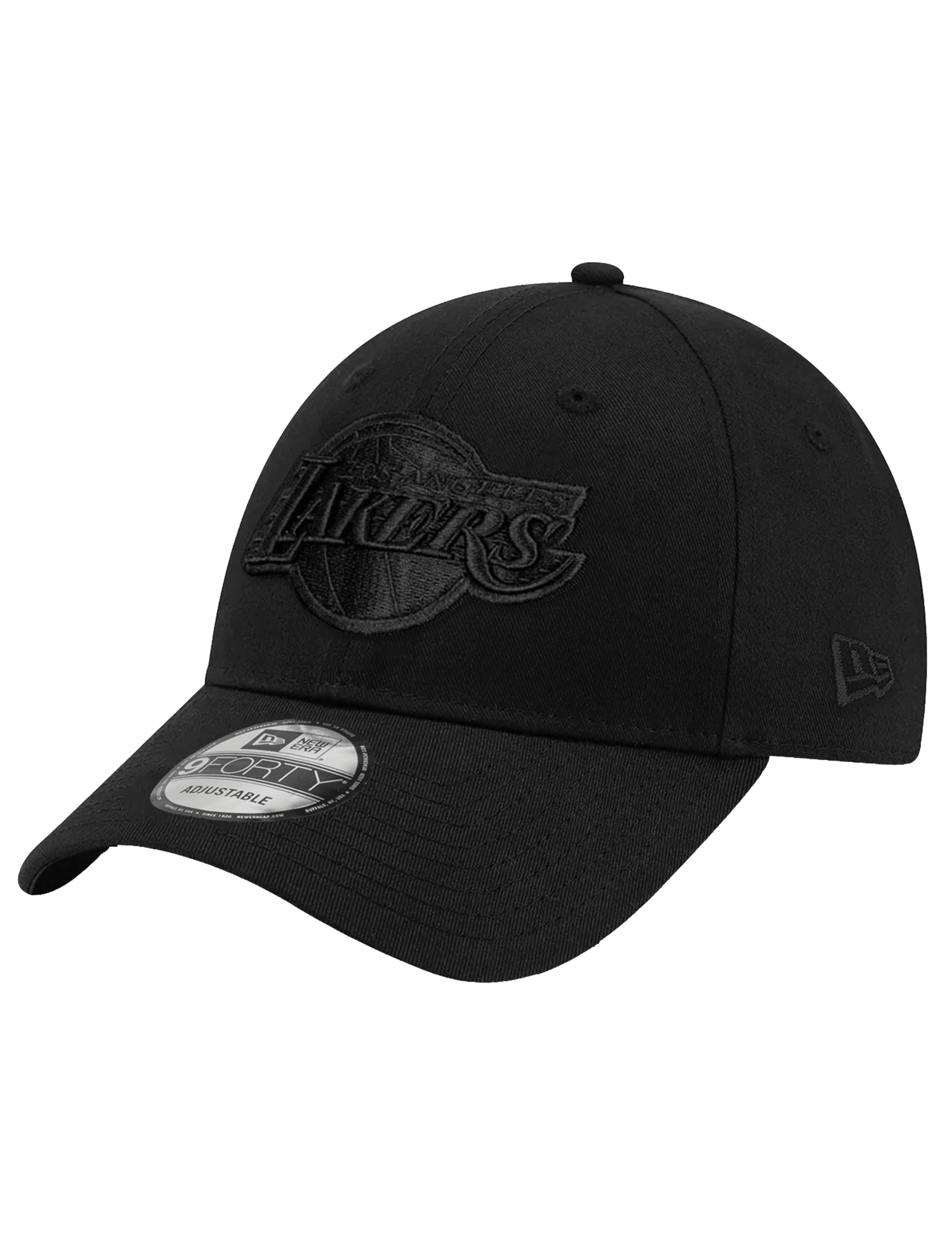 New Era Caps Los Angeles Lakers New Era NBA Black On Black 9FORTY Strapback Hat