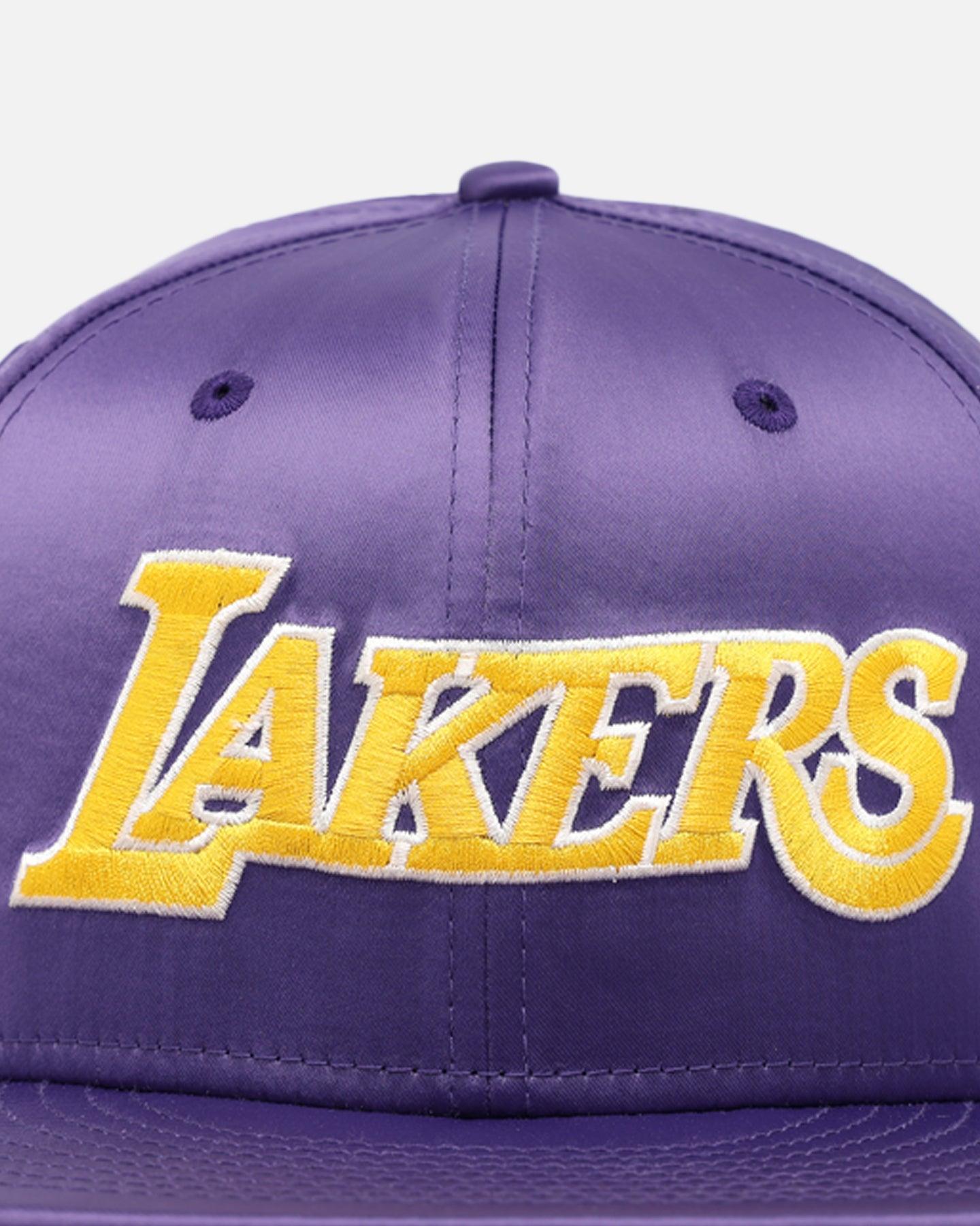 New Era Caps Los Angeles Lakers New Era NBA Satin Champs 9FIFTY Snapback Hat - Purple