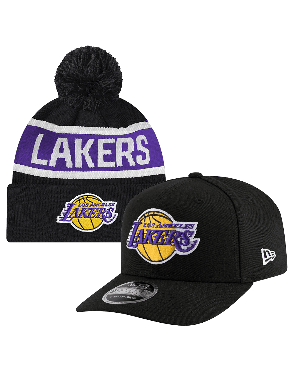 US Sports HQ Bundles Los Angeles Lakers New Era NBA Snapback Hat & Beanie Bundle