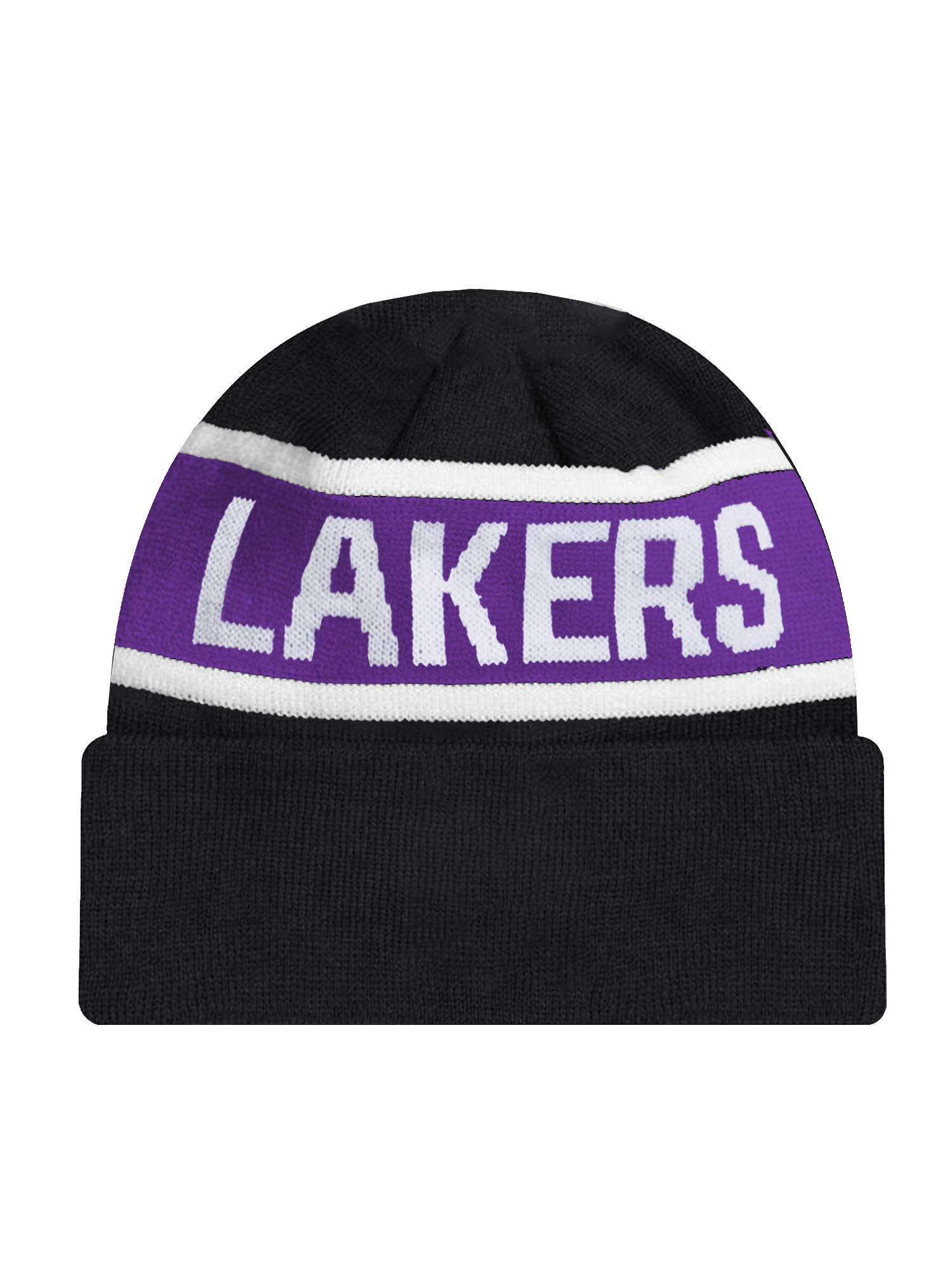 New Era Beanies Los Angeles Lakers New Era NBA Spell Out Pomless Knit Beanie - Black