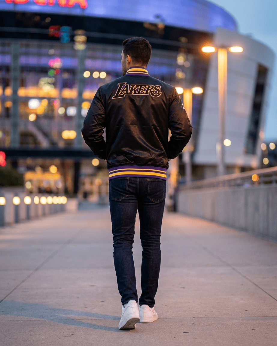 Pro Standard Jackets Los Angeles Lakers Pro Standard NBA Retro Classic Lightweight Satin Jacket