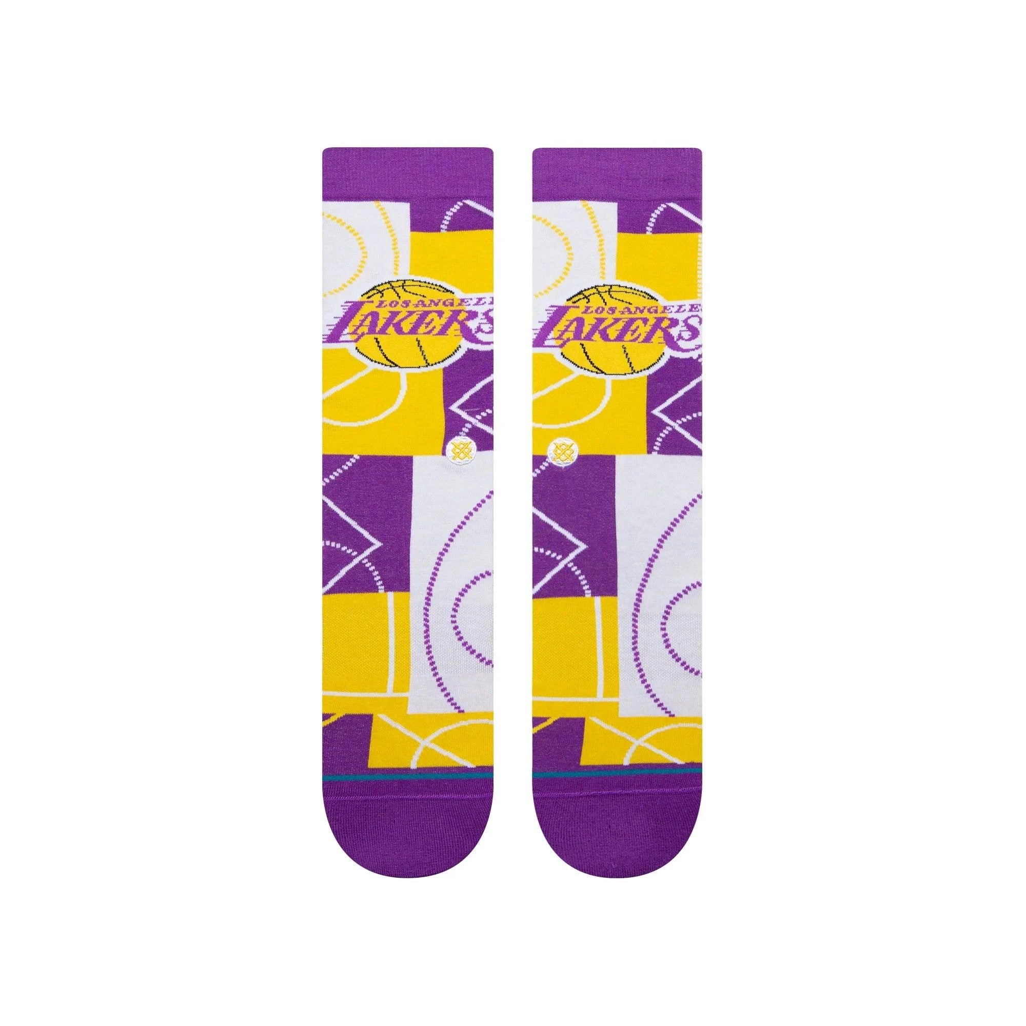 Stance Socks Large (9-12 US) Los Angeles Lakers Stance NBA Zone Crew Socks - Purple