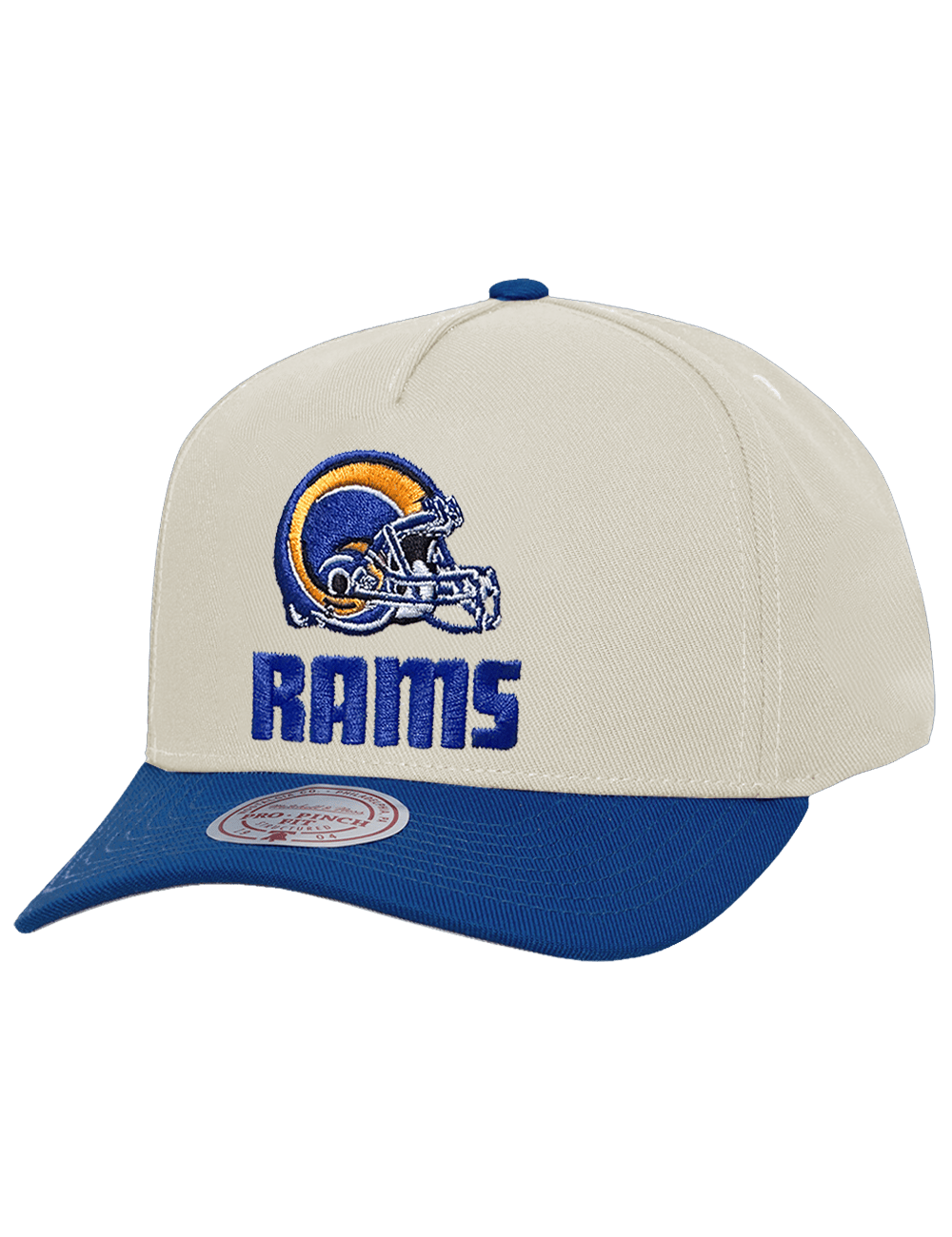 Mitchell And Ness Caps OSFM Los Angeles Rams Mitchell & Ness NFL Throwback Pro Pinch Snapback Hat - Chrome
